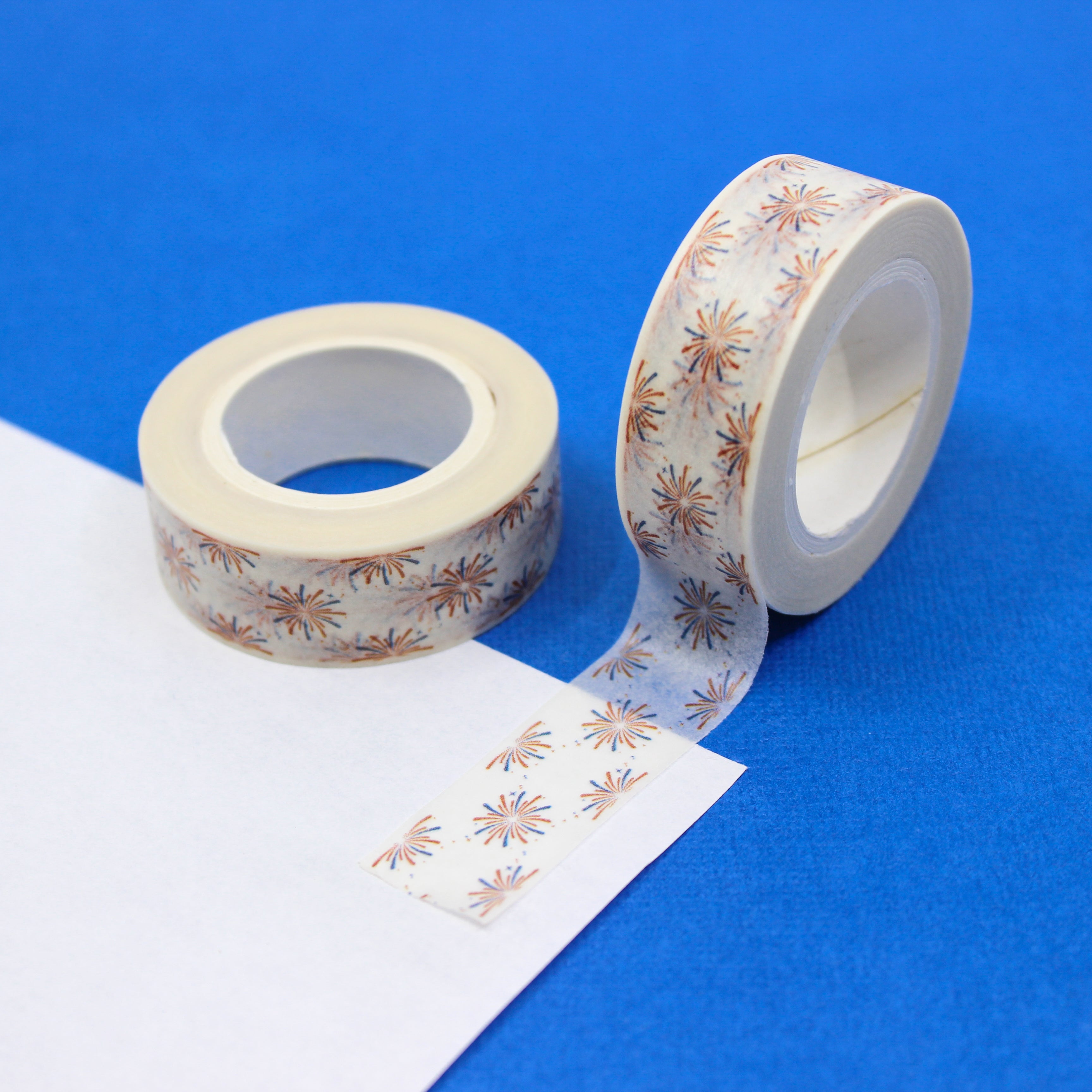 This is a fun fireworks on the 4th of July celebration view themed washi tape from BBB Supplies Craft Shop