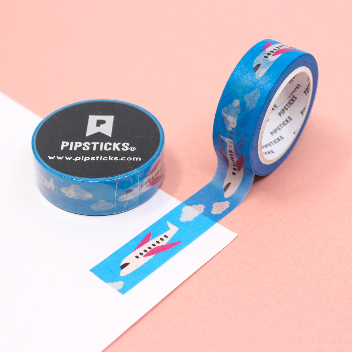 Embark on a whimsical journey with our fly away airplane washi tape, featuring charming illustrations of airplanes soaring through the sky, perfect for adding a sense of adventure to your crafts. This tape is designed by pipsticks and sold at BBB Supplies Craft Shop.