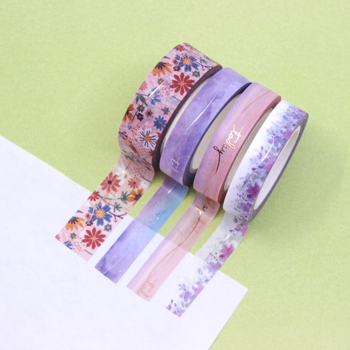 This elegant washi tape features a foil "Today" text design, adding a touch of sophistication to your planner or journal. Ideal for marking important dates or events, this tape is perfect for adding a stylish flair to your organization. This tape is sold at BBB Supplies Craft Shop.