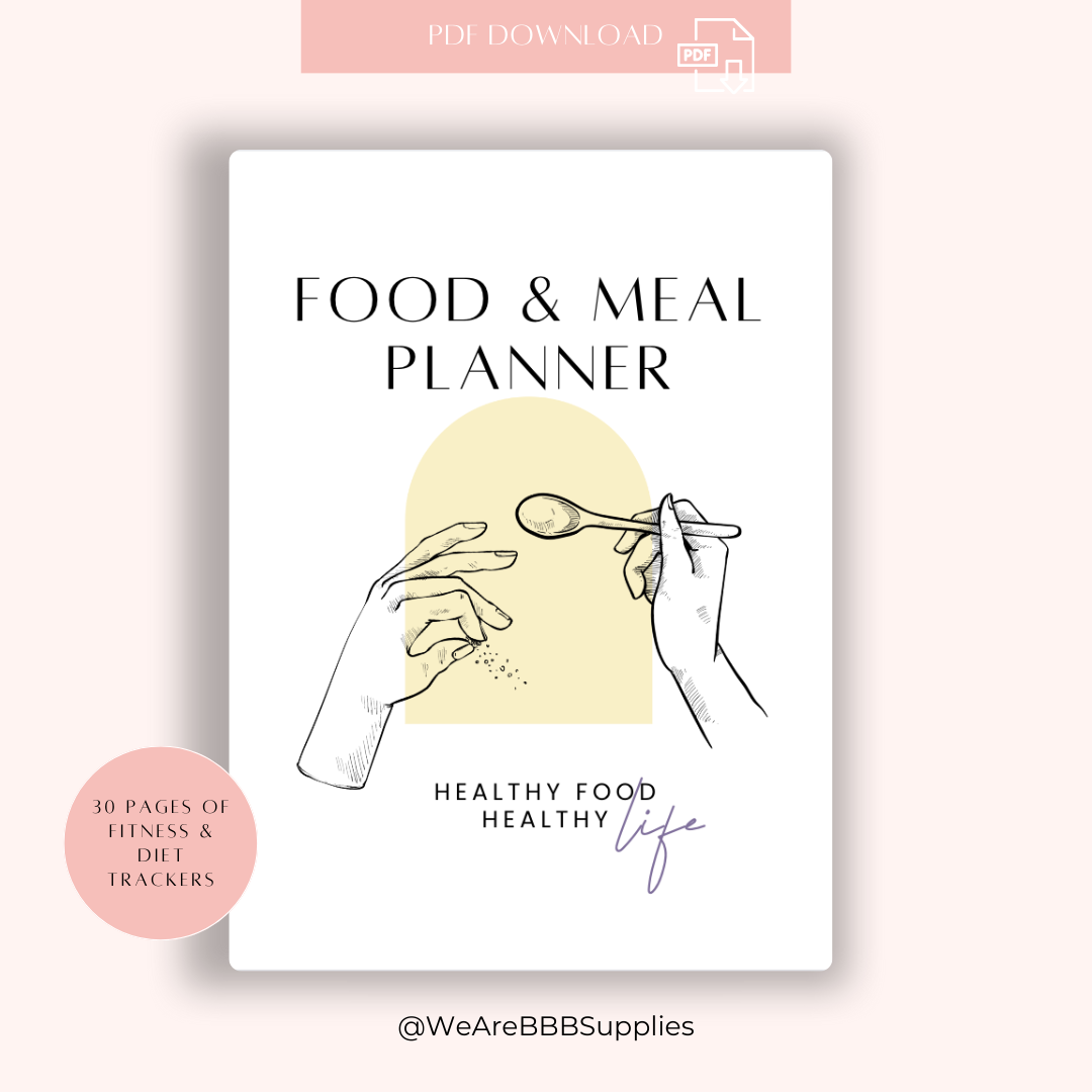 Food and meal planner printable download from bbb supplies craft shop is perfect for your weekly meal prep.