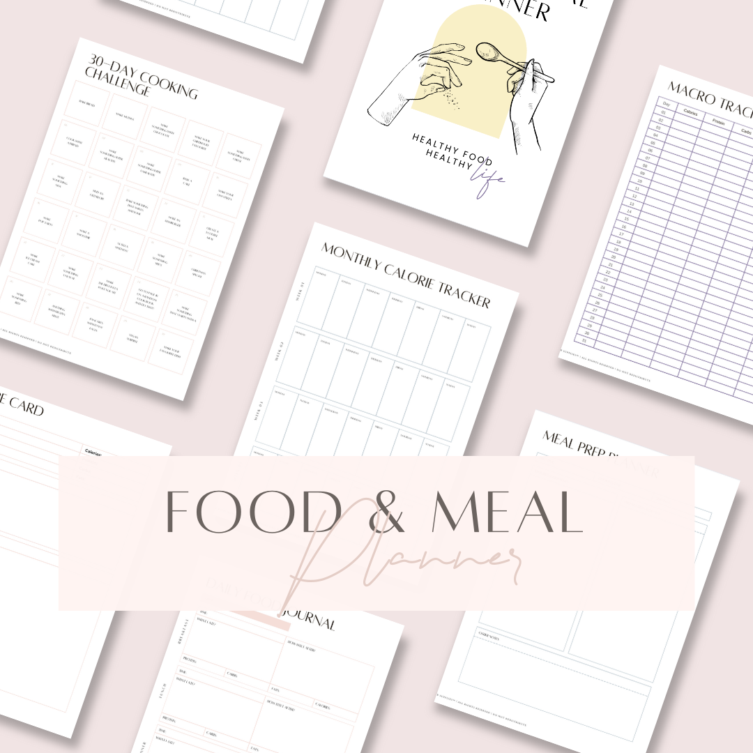 Food and meal planner printable download from bbb supplies craft shop is perfect for your weekly meal prep.