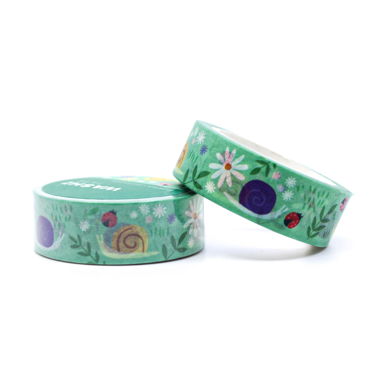 Garden Snail Washi Tape features charming illustrations of garden snails, perfect for adding a whimsical touch to your crafts, journals, and projects. This tape is from Girl of All Work and sold at BBB Supplies Craft Shop.