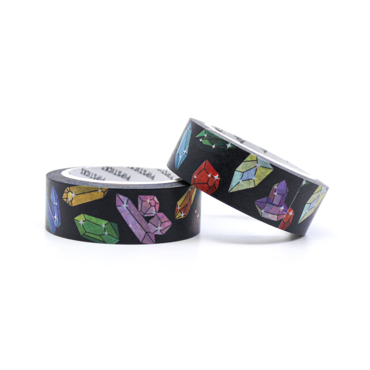 Add a touch of natural beauty to your projects with our Geode Crystal Formations on Black Background Washi Tape, adorned with stunning geode crystal patterns. Ideal for adding a touch of elegance and Earth-inspired design to your crafts. This tape is from Pipsticks and sold at BBB Supplies Craft Shop.