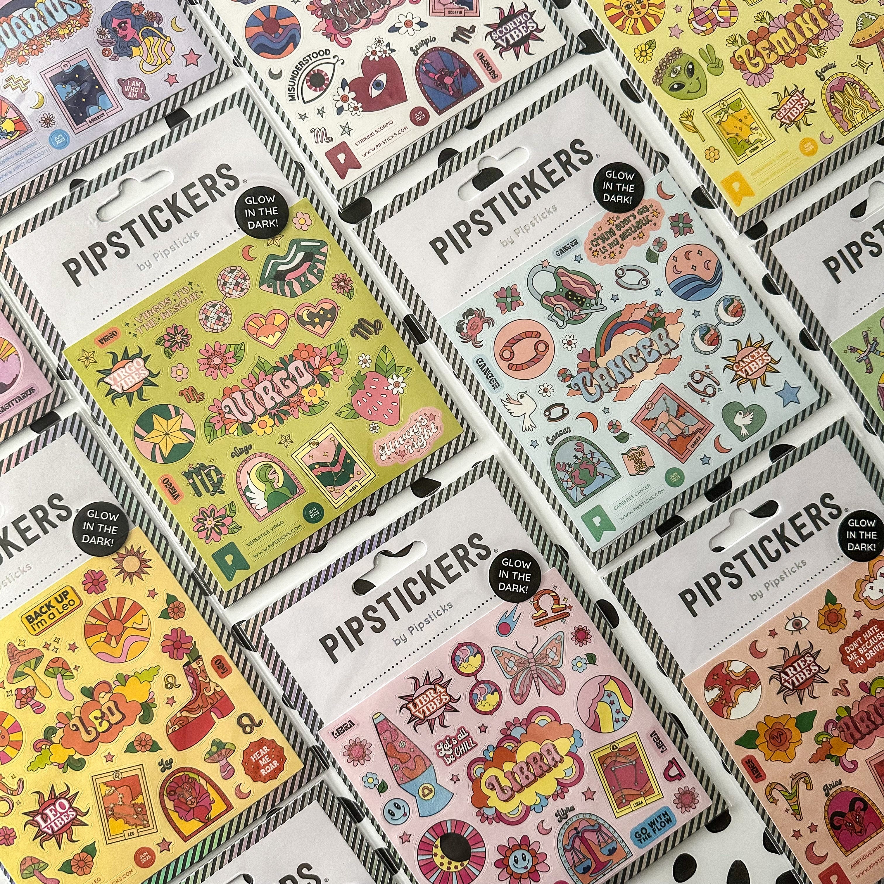 Glow In the Dark Zodiac Sticker Steets
