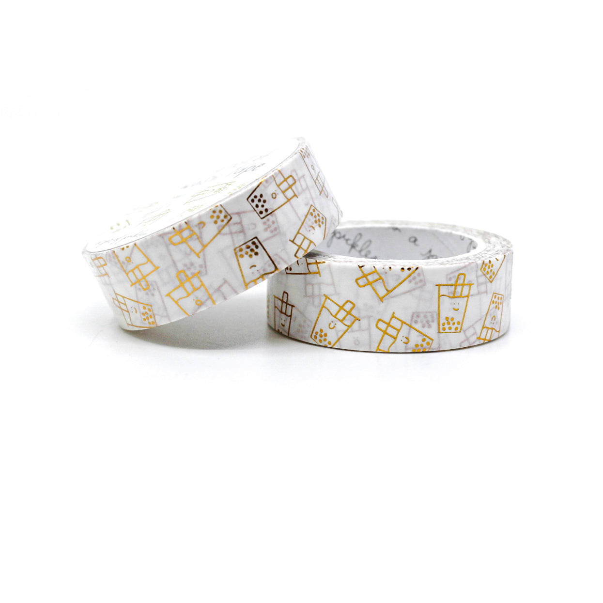 Gold Foil Boba Love Washi Tape adds a touch of elegance and fun to your projects. With its golden accents and charming boba designs, this tape is perfect for adding a playful yet sophisticated look to your crafts, scrapbooks, and more. This tape is from A Jar of Pickles and sold at BBB Supplies Craft Shop.
