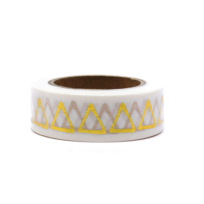Minimal gold foil triangle pattern decorative tape for planners and journaling.