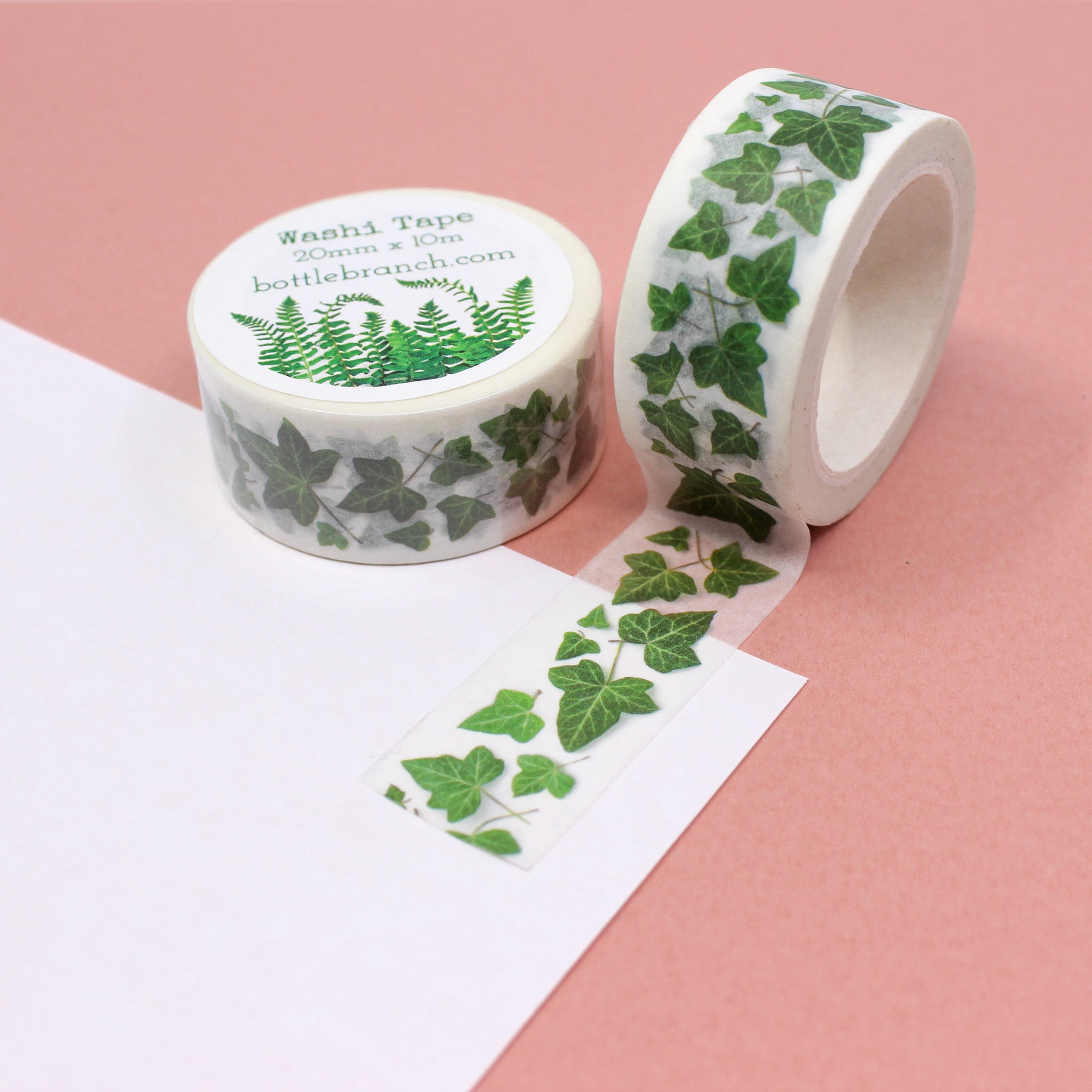 Infuse your projects with a sense of whimsical charm using our green ivy leaves washi tape, adorned with graceful ivy foliage that evokes a lush and organic feel. This tape is designed by Bottle Branch and sold at BBB Supplies Craft Shop.