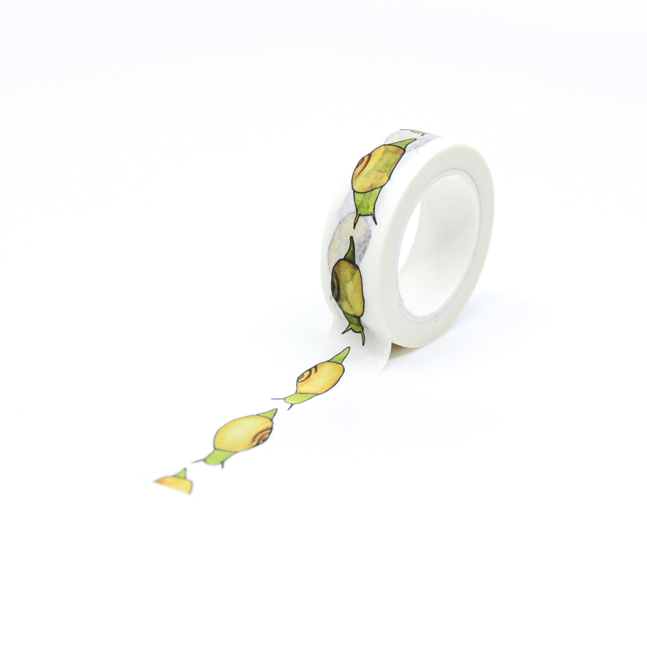 Explore nature's wonders with our Green Slugs and Snail Washi Tape, featuring cute illustrations of slugs and snails in various shades of green. Ideal for adding a touch of whimsical charm to your crafts. This tape is from Beve! and sold at BBB Supplies Craft Shop.