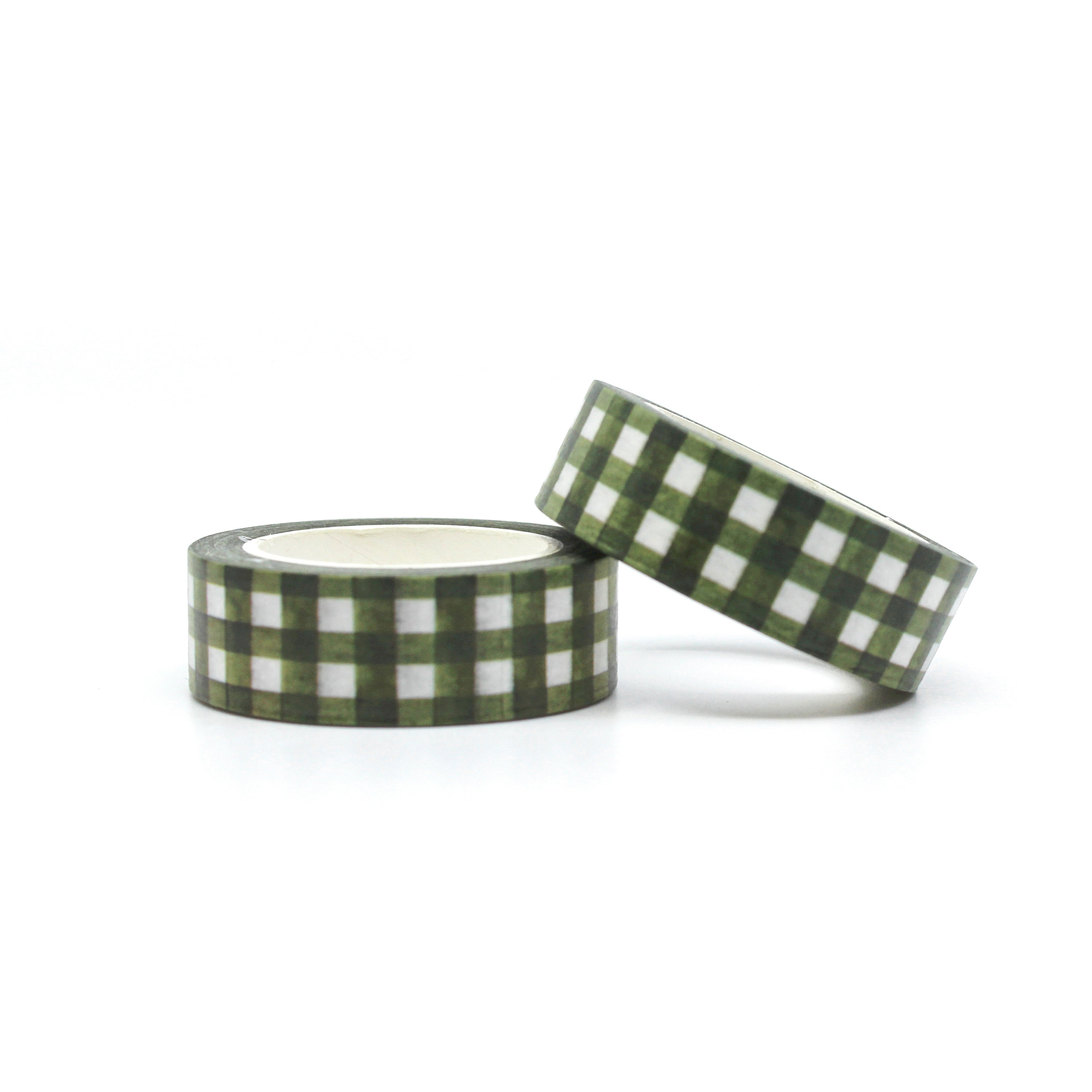 Green Spring Plaid Washi Tape: Add a touch of spring to your crafts with our Green Plaid Washi Tape. Featuring a fresh green color and classic plaid pattern, this tape is perfect for adding a cheerful accent to your projects. Ideal for scrapbooking, card making, journaling, and more, this versatile tape is a must-have for any crafter. This tape is sold at BBB Supplies Craft Shop.