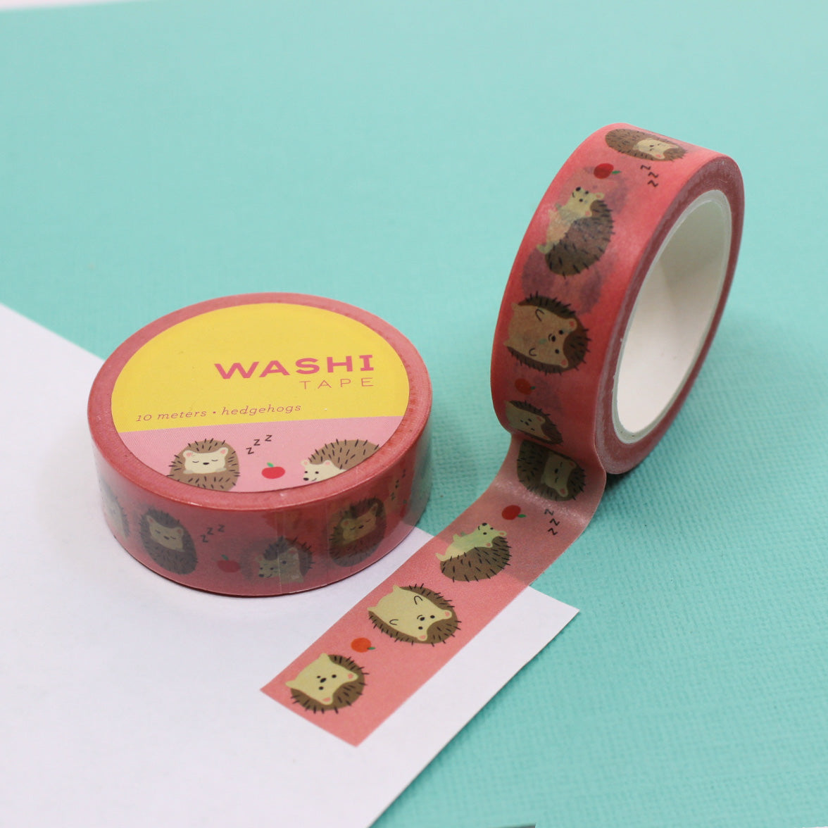 Cute Hedgehog Washi Tape features adorable hedgehog designs, adding a charming and playful element to your crafts, scrapbooking, and more. This tape is from Girl of All Work and sold at BBB Supplies Craft Shop.