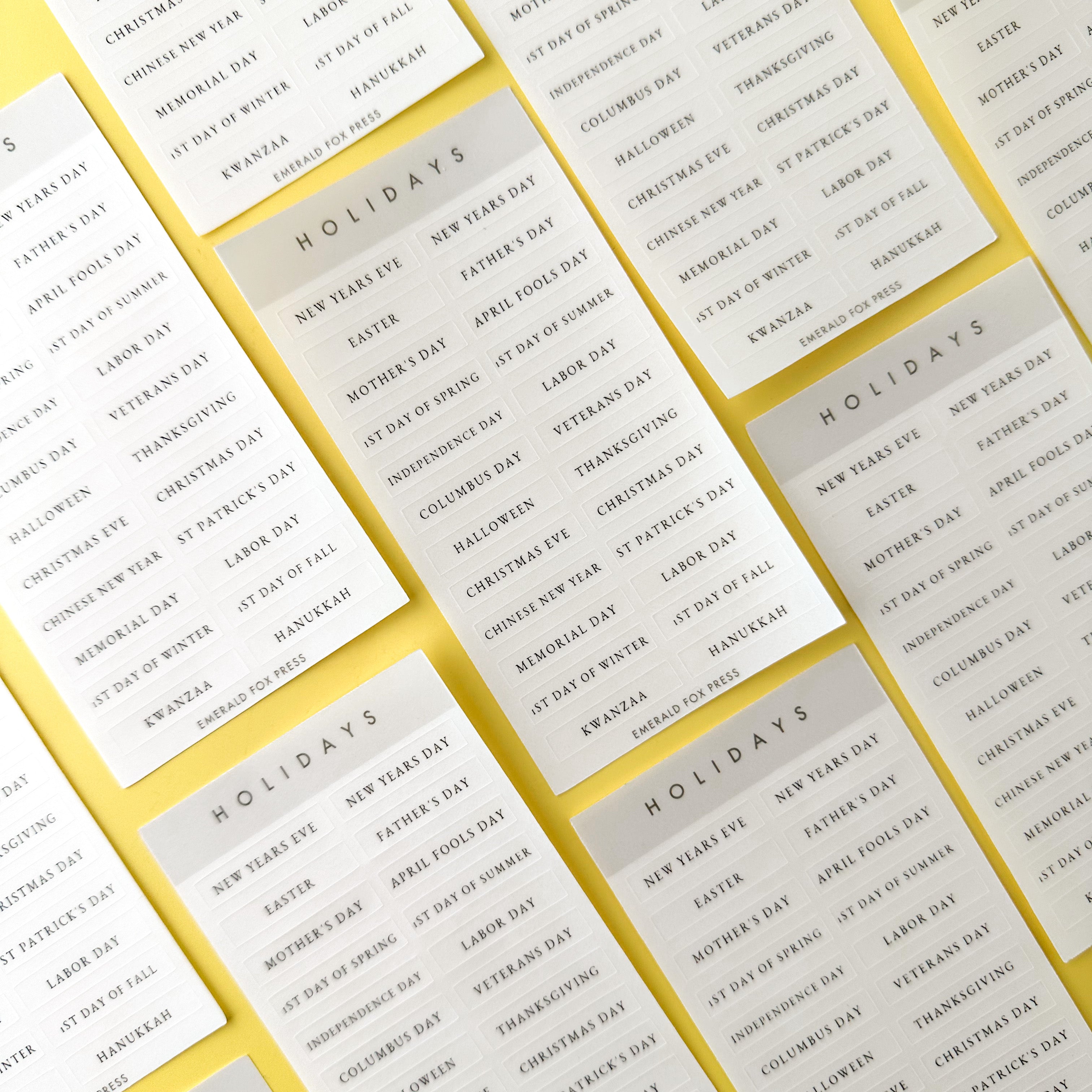 Sheet of holiday stickers is perfect for marking your calendar, planner or BUJo in style.