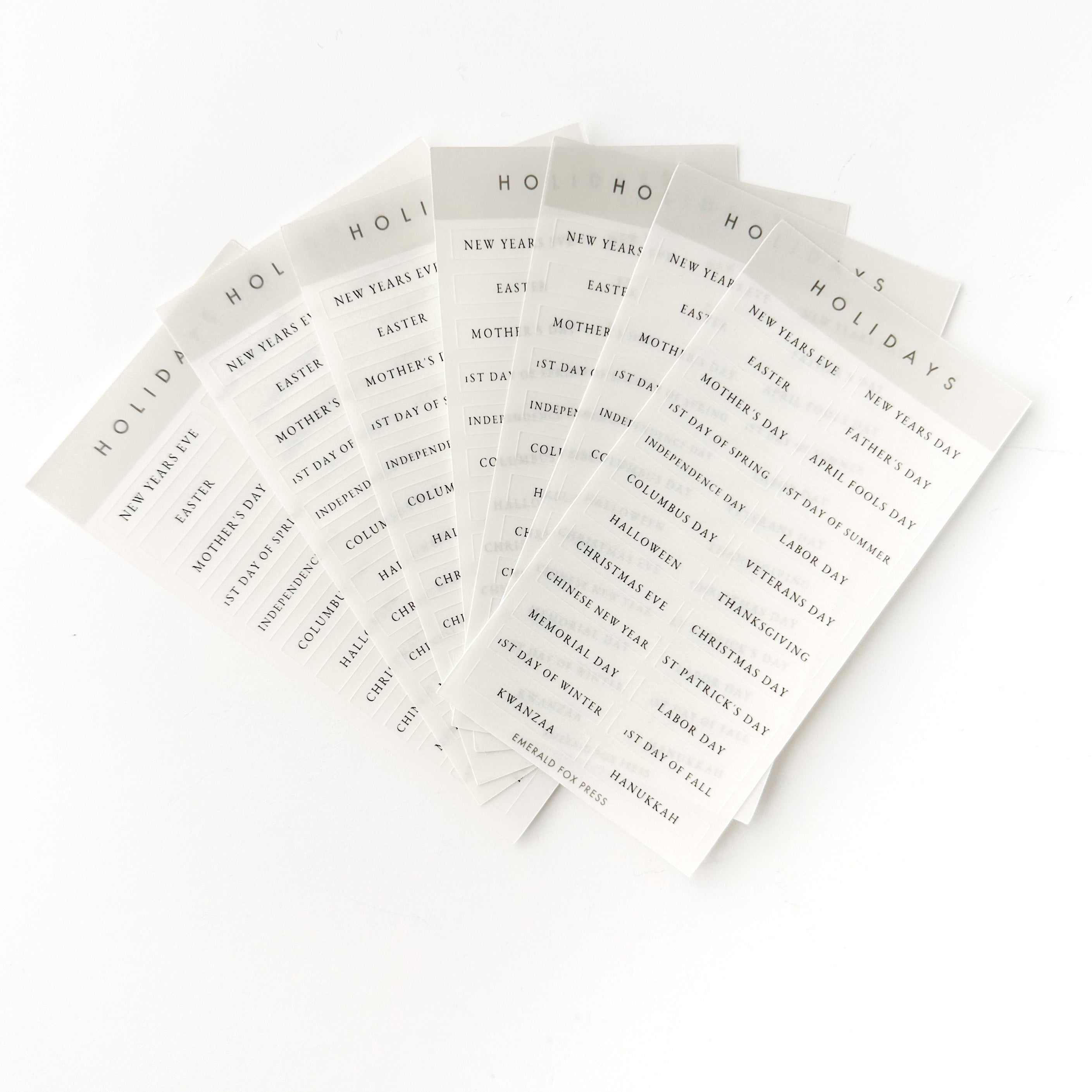 Sheet of holiday stickers is perfect for marking your calendar, planner or BUJo in style.