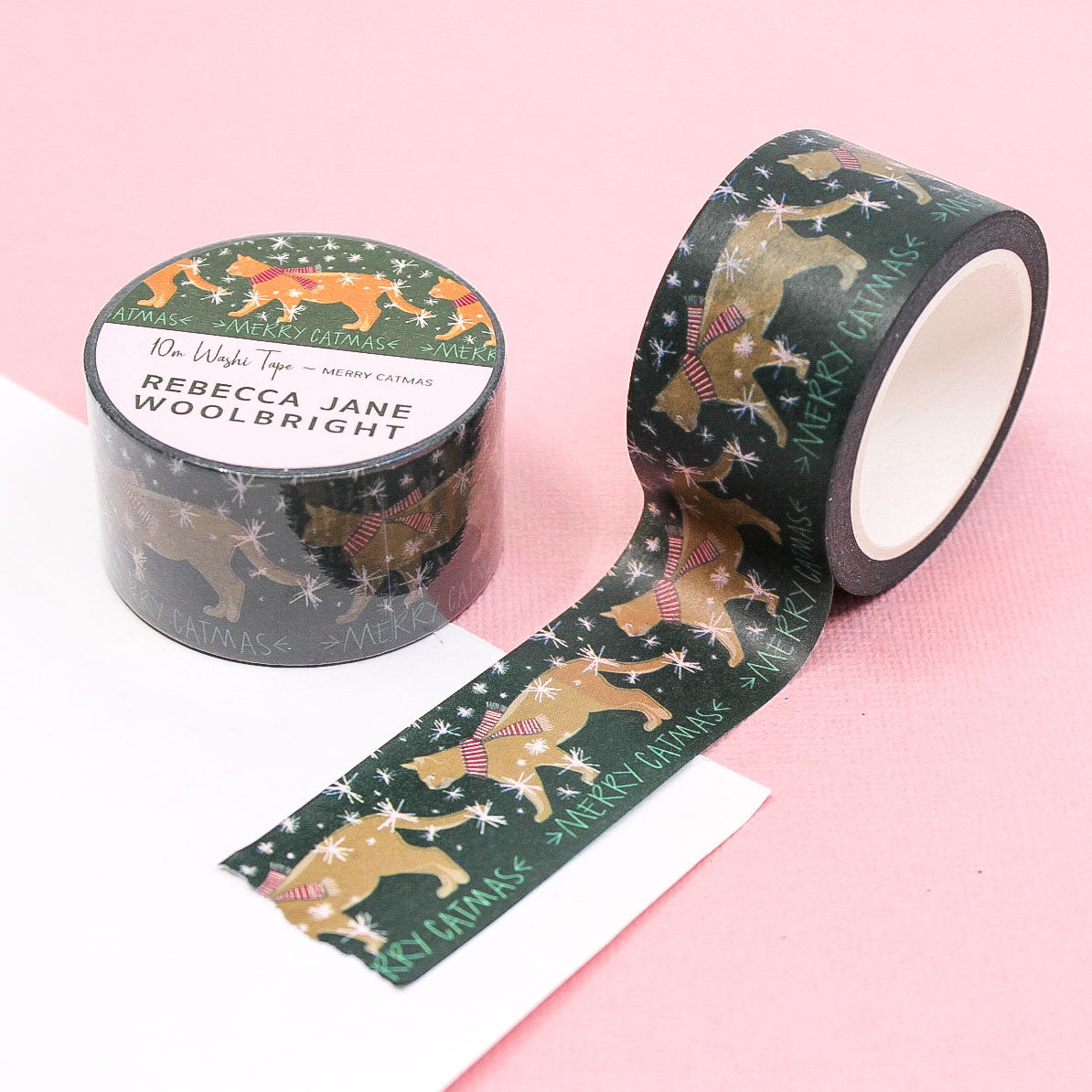 Christmas planner supplies with cute cat designs for winter crafts