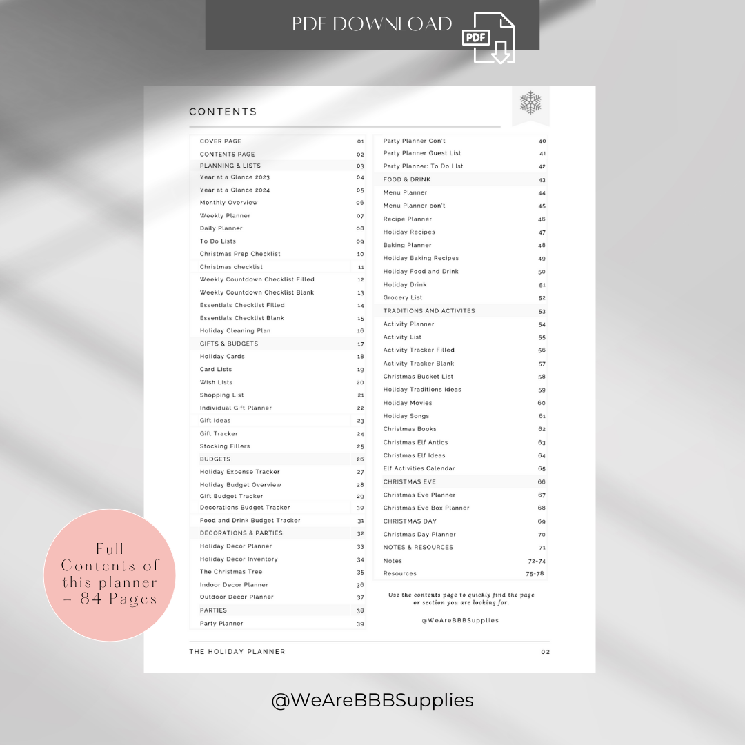 Holiday Budget and Planner