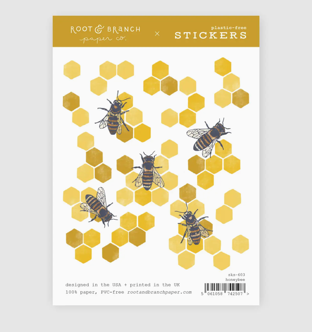 honey bee Sticker sheets featuring woodland animals, greenery, mushrooms, and nature-themed illustrations perfect for journals, planners, and crafting.