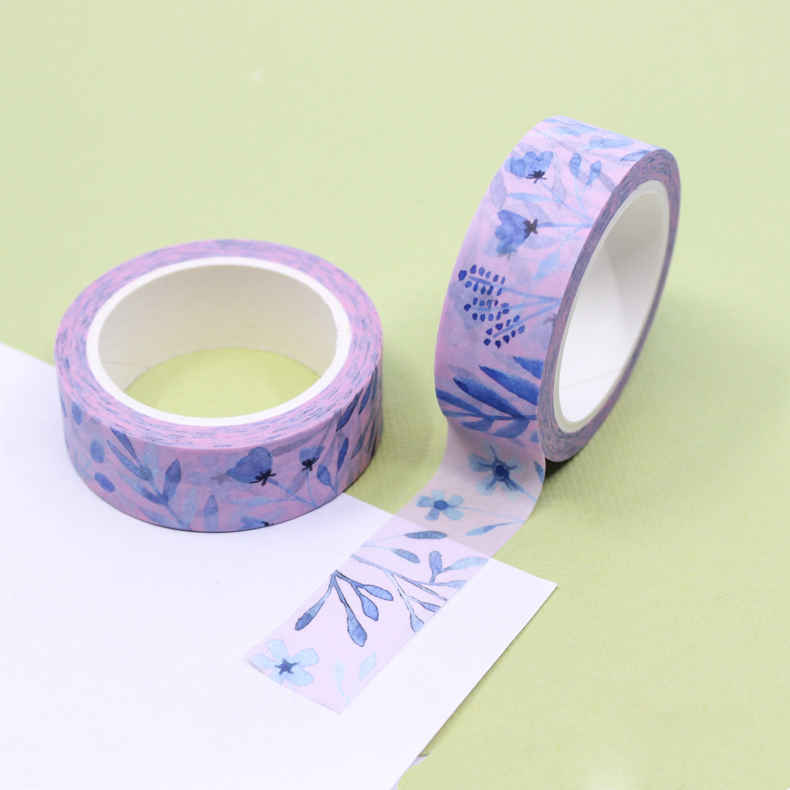 Enhance your crafts with our Lavender and Blue Floral Washi Tape, featuring a charming floral pattern in shades of lavender and blue. Ideal for adding a touch of elegance and nature to your projects. This tape is designed by Sarah Francis and sold at BBB Supplies Craft Shop.