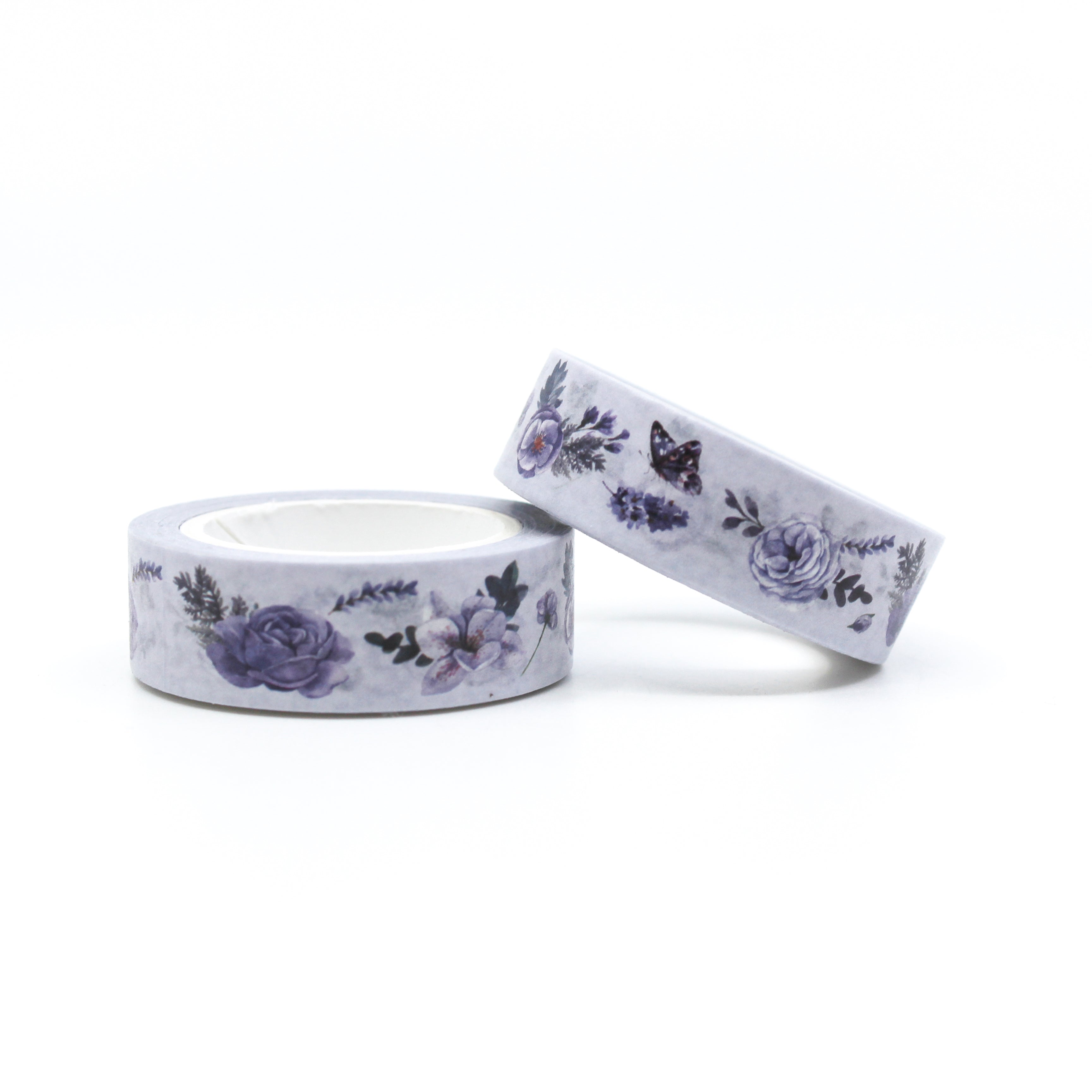 Infuse your projects with the enchanting allure of flowers using our lavender purple roses and pansies floral washi tape, showcasing a lovely combination of roses and pansies in shades of purple. This washi tape is sold at BBB Supplies Craft Shop.