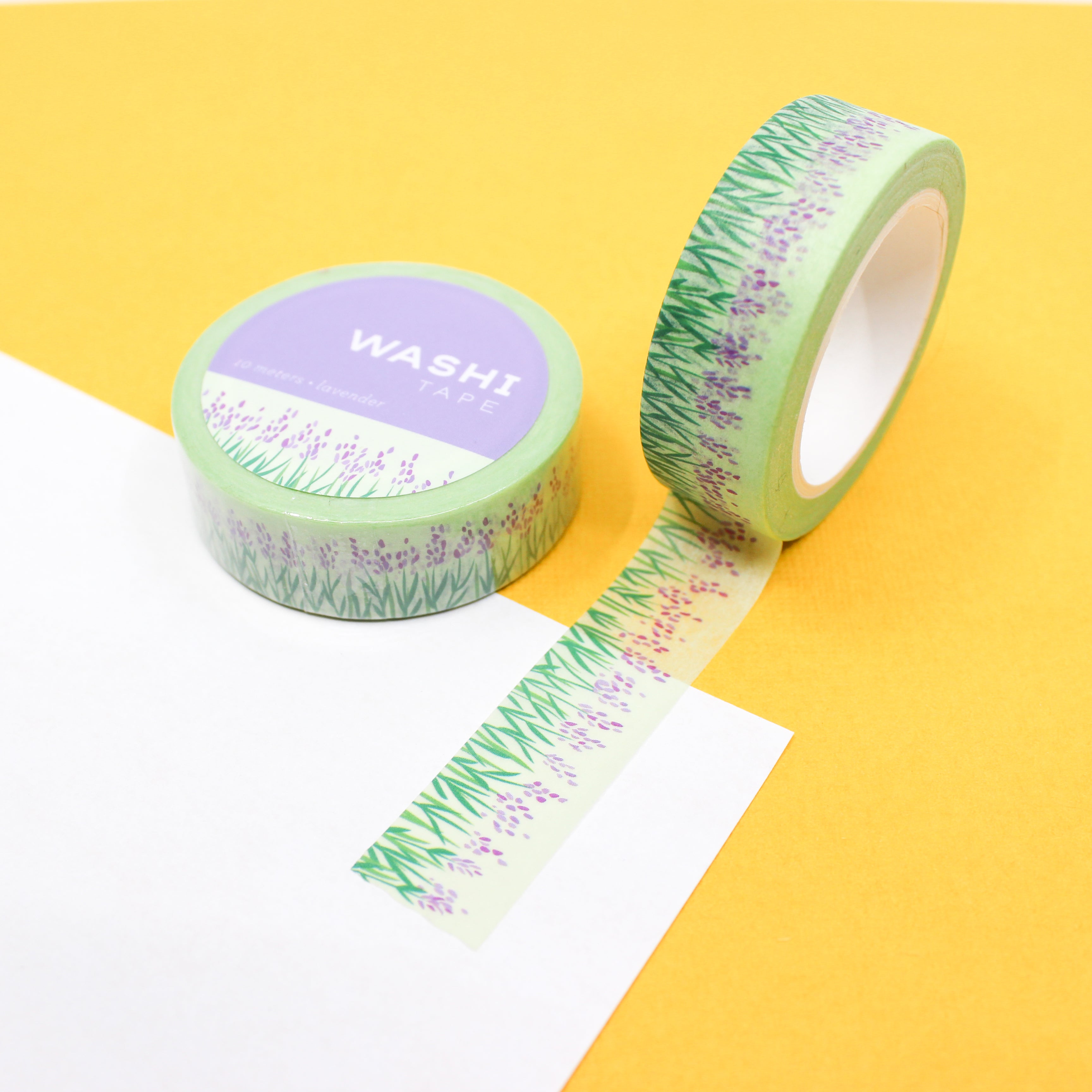 Elevate your projects with our captivating lavender flower washi tape, showcasing lovely lavender blooms in a soothing and calming design, ideal for creating a tranquil and serene ambiance. This tape is designed by Girl of All Work and sold at BBB Supplies Craft Shop.