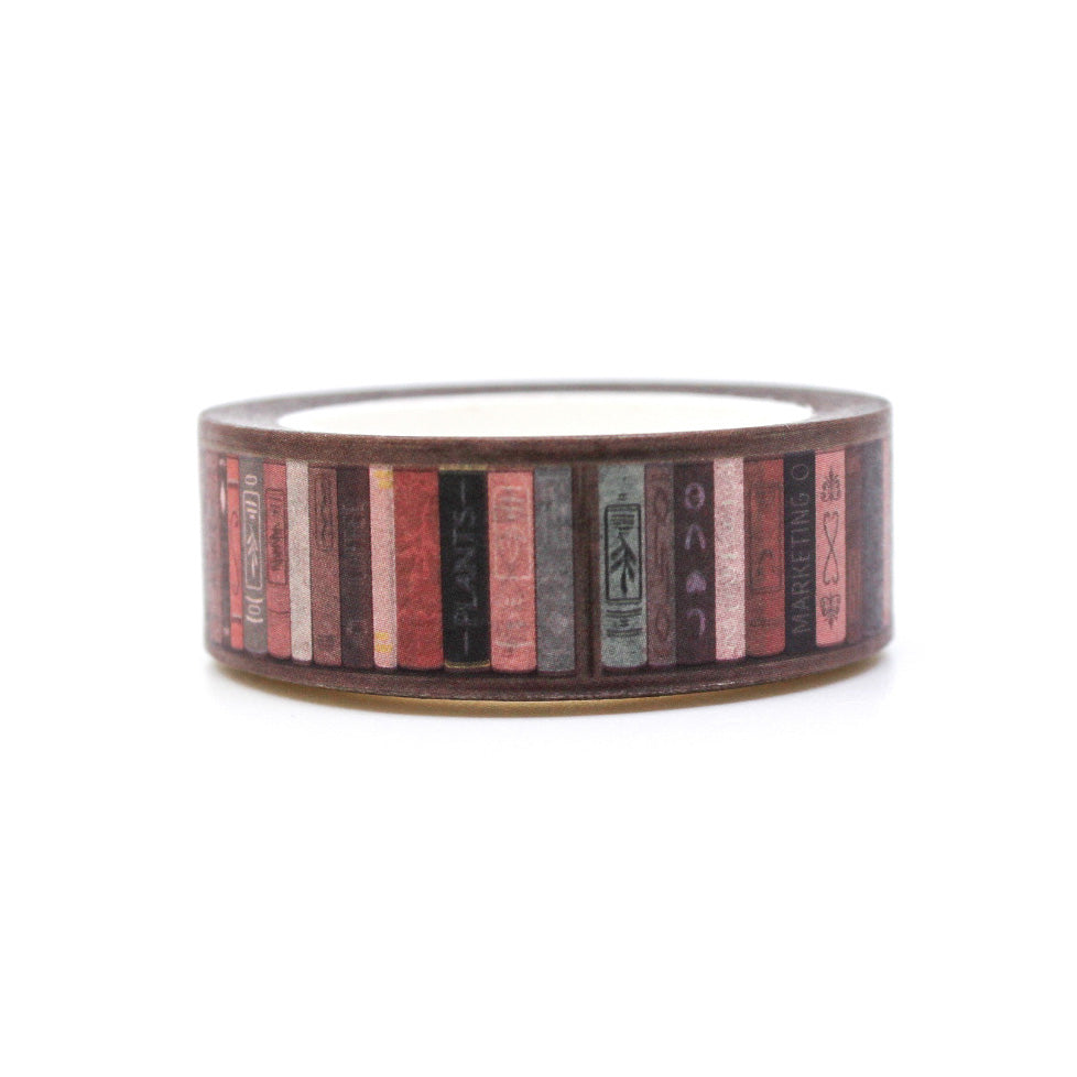This washi tape features a dark and moody design of a library bookshelf, perfect for adding a touch of vintage charm to your projects, scrapbooks, or journals. This tape is sold at BBB Supplies Craft Shop.