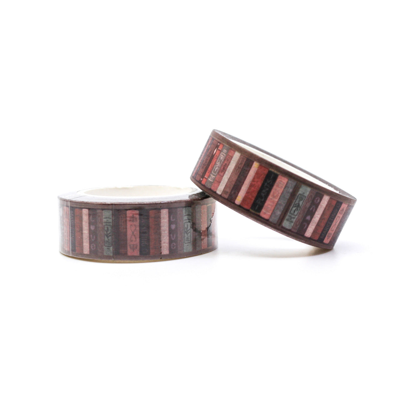 This washi tape features a dark and moody design of a library bookshelf, perfect for adding a touch of vintage charm to your projects, scrapbooks, or journals. This tape is sold at BBB Supplies Craft Shop.