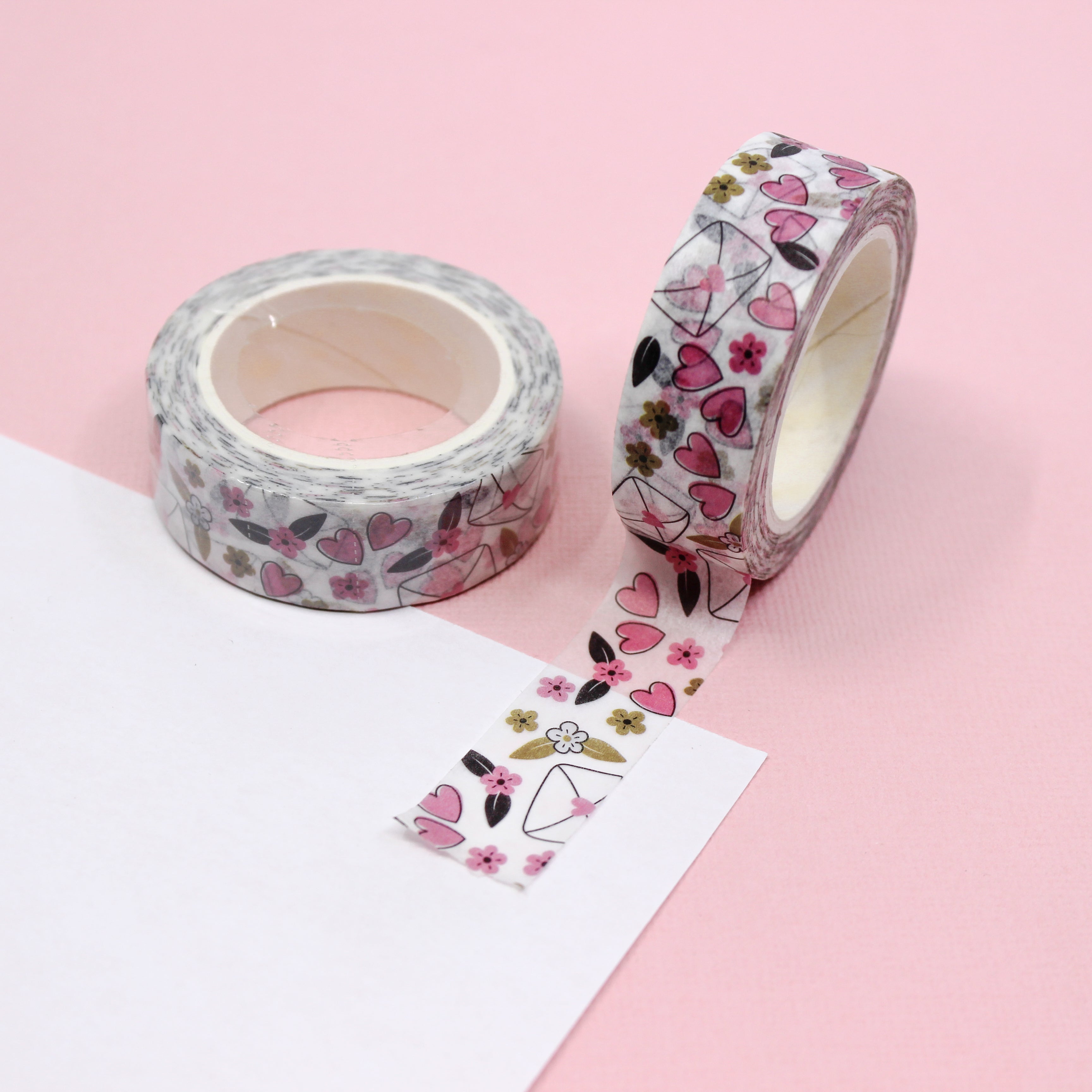 This Love Letters washi tape is an expression of love with delicate heart and floral motifs that are perfect for adding a cute, romantic touch to your greeting cards, scrapbooks, or snail mail. This tape is sold at BBB Supplies Craft Shop.