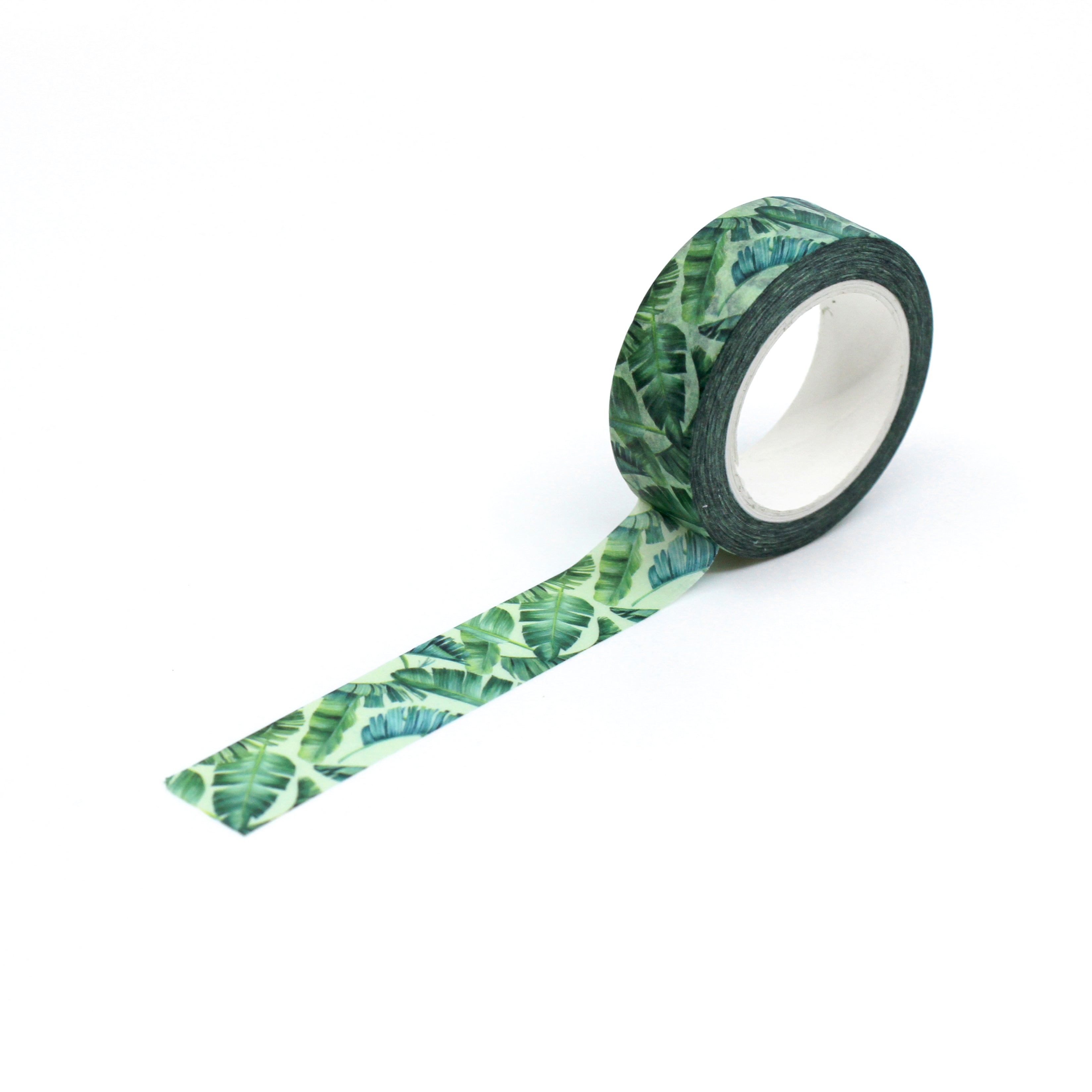 Transport yourself to a tropical paradise with our vibrant banana leaf washi tape, featuring lush green foliage for a touch of exotic beauty. Infuse your projects with a tropical flair using our stunning banana leaf washi tape, adorned with rich green foliage that exudes a sense of lushness and serenity. This tape is sold at BBB Supplies Craft Shop.