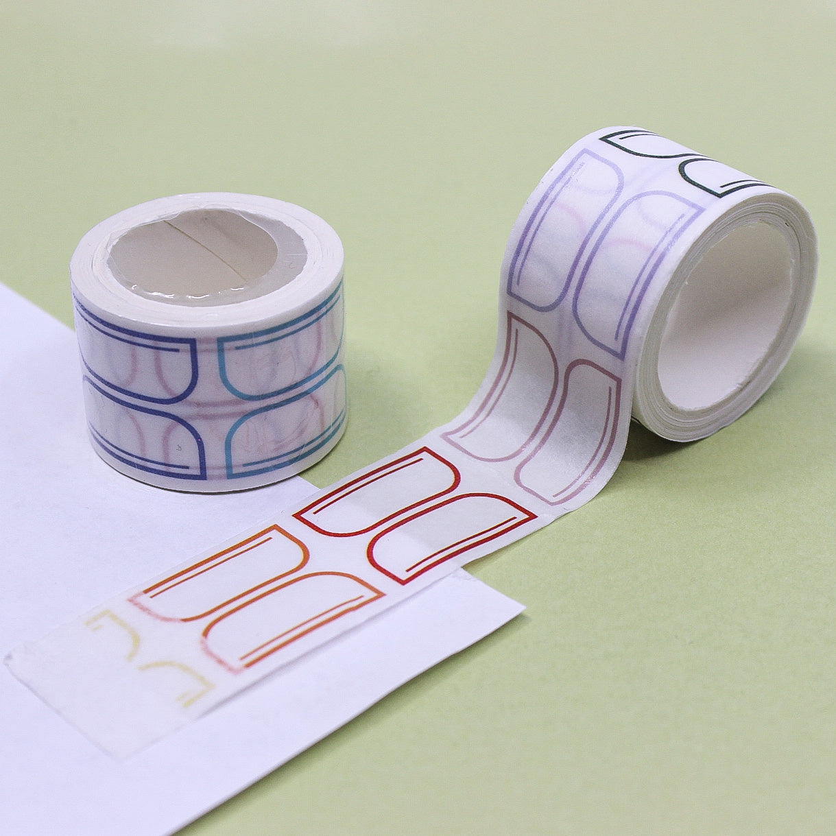 Neutral self-adhesive washi tape used to make planner divider tabs