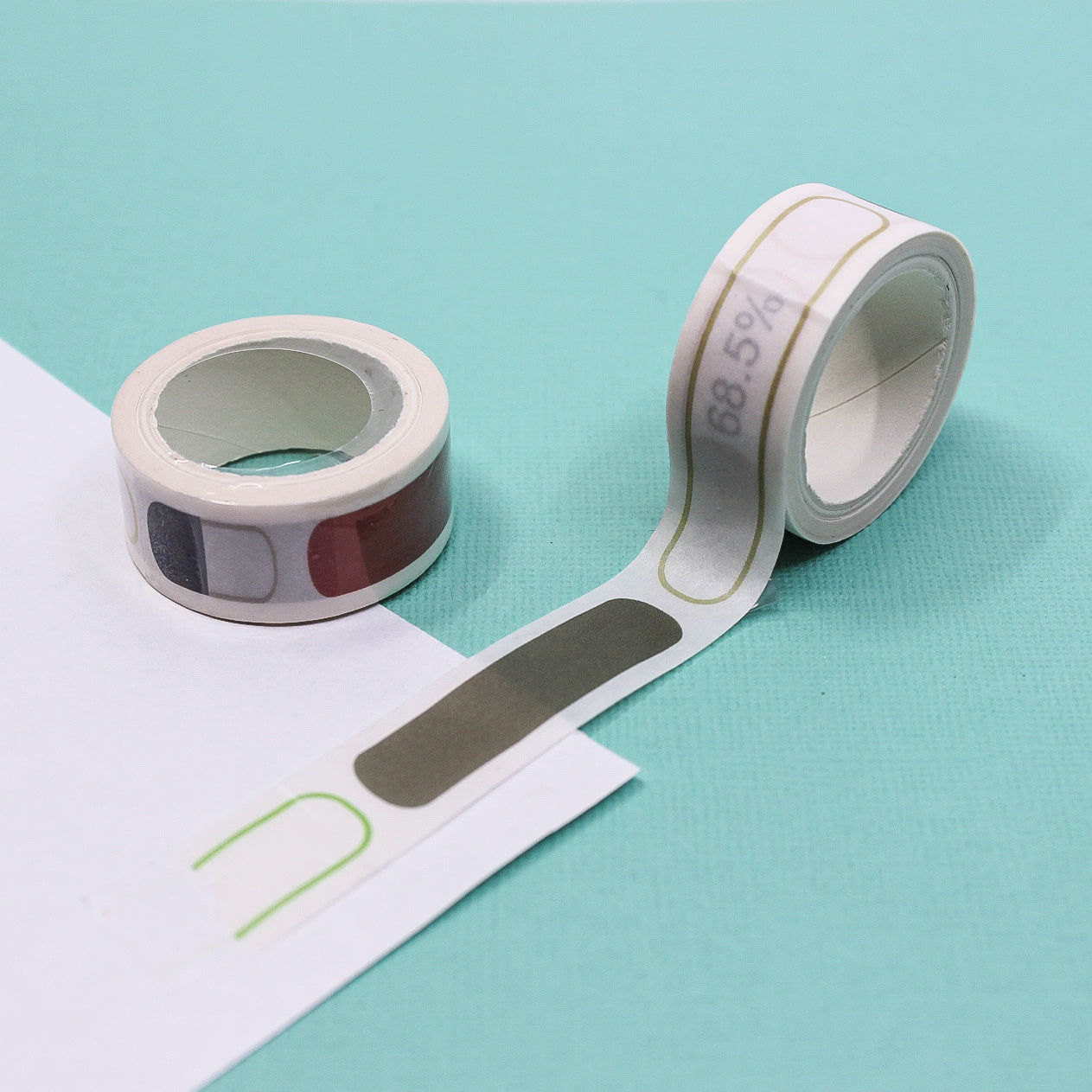 Customizable washi tape roll for planner and journal organization