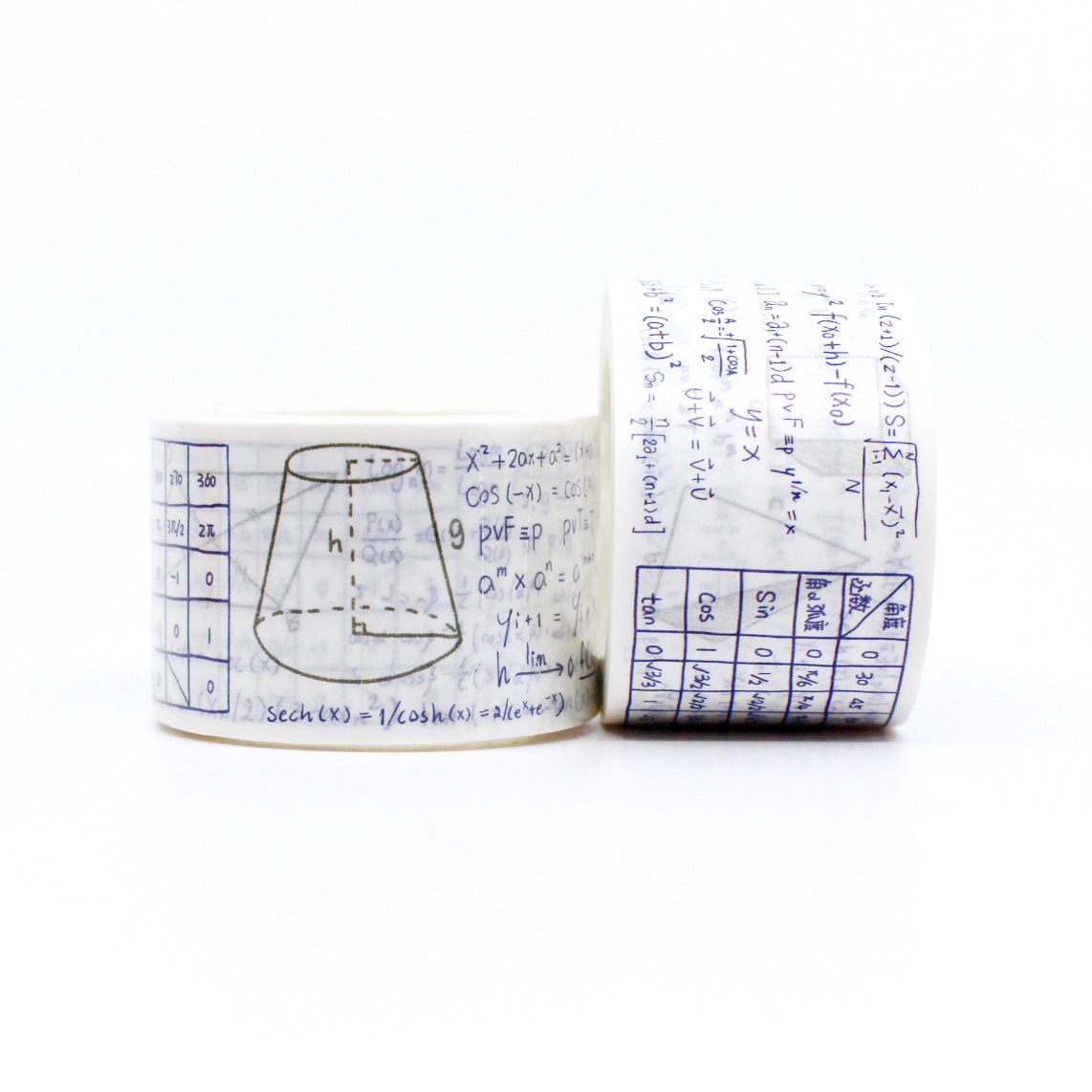Mathematics, Chemistry, and Geometry Washi Tape set, a creative blend of symbols, formulas, and geometric shapes perfect for science, math, or academic-themed projects. This tape is sold at BBB Supplies Craft Shop.