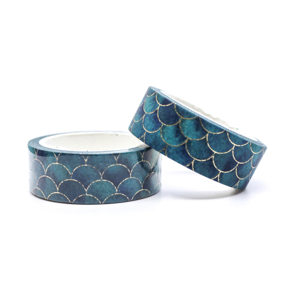 Whimsical mermaid washi tape with shimmering scale design