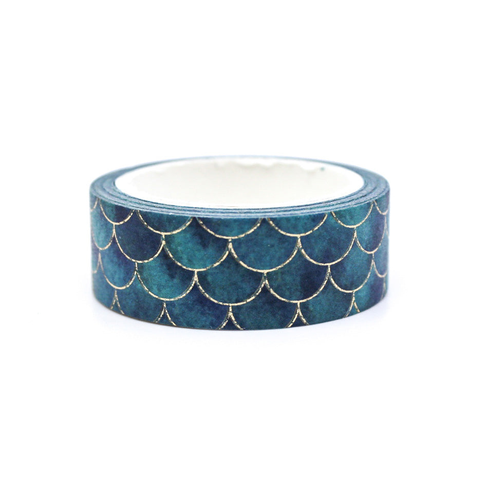 Ocean-inspired mermaid pattern washi tape for journaling