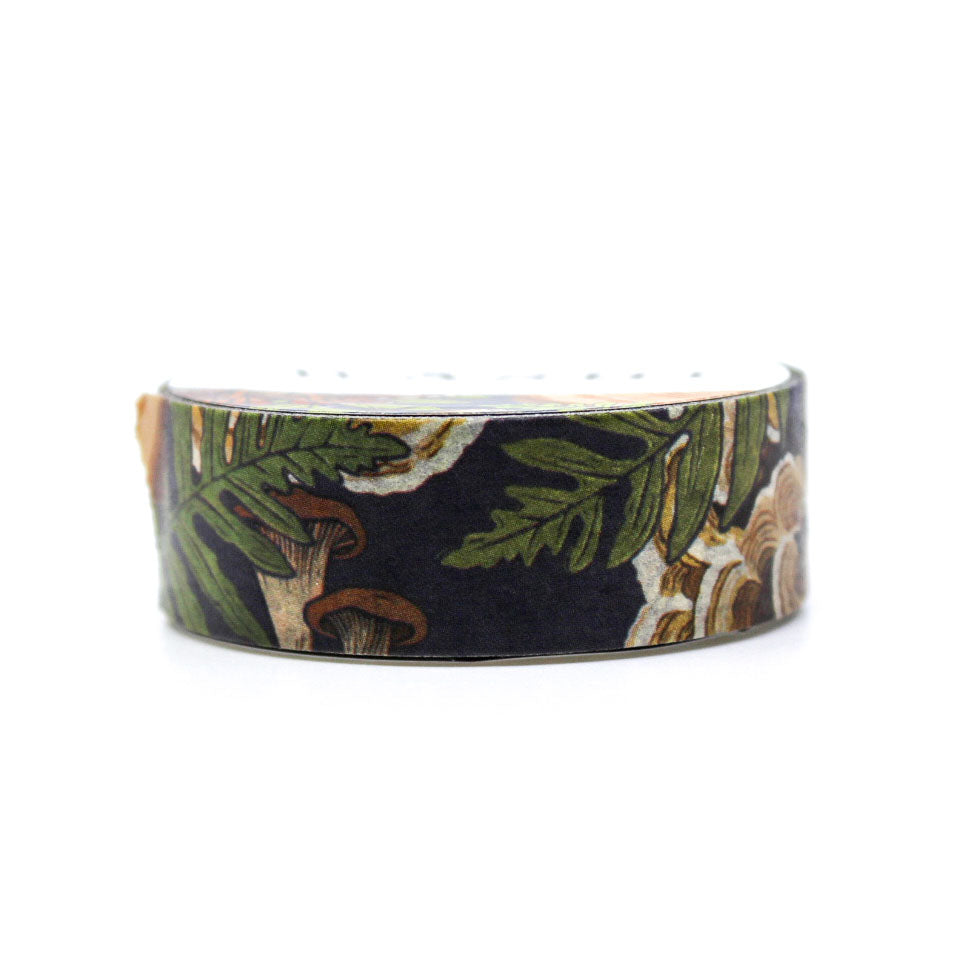 This Mushnroom Grove Forest Floor Washi with its earthy tones of green, warm brown, and deep blues, this washi tape captures the peaceful beauty of nature's forest floor, including moths and snails, making it a delightful addition to your planner, journal, or crafting projects.