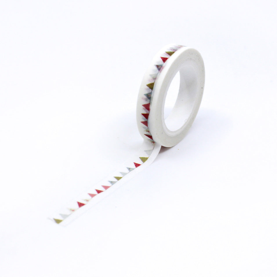 Elevate your projects with our Colorful Bunting Banner Flags Washi Tape, featuring a cheerful array of colorful flags. Ideal for adding a festive and celebratory touch to your crafts. This tape is sold at BBB Supplies Craft Shop.