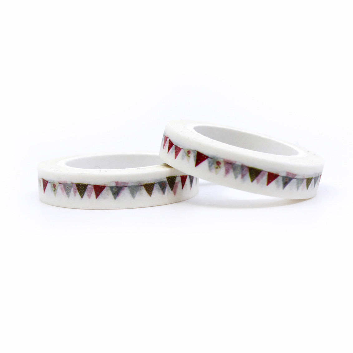 Elevate your projects with our Colorful Bunting Banner Flags Washi Tape, featuring a cheerful array of colorful flags. Ideal for adding a festive and celebratory touch to your crafts. This tape is sold at BBB Supplies Craft Shop.