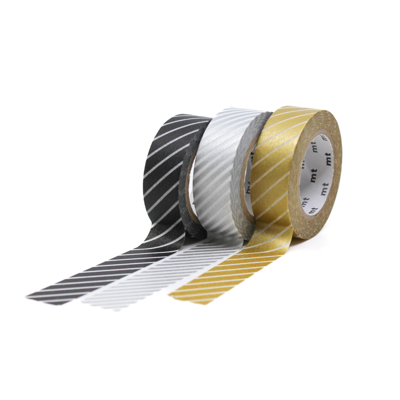 Infuse your projects with the appeal of clean lines using our washi tape, adorned with narrow diagonal stripes that add a subtle and stylish element to your crafts. This Diagonal Striped Washi tape is from MT Brand Washi and sold at BBB Supplies Craft Shop.