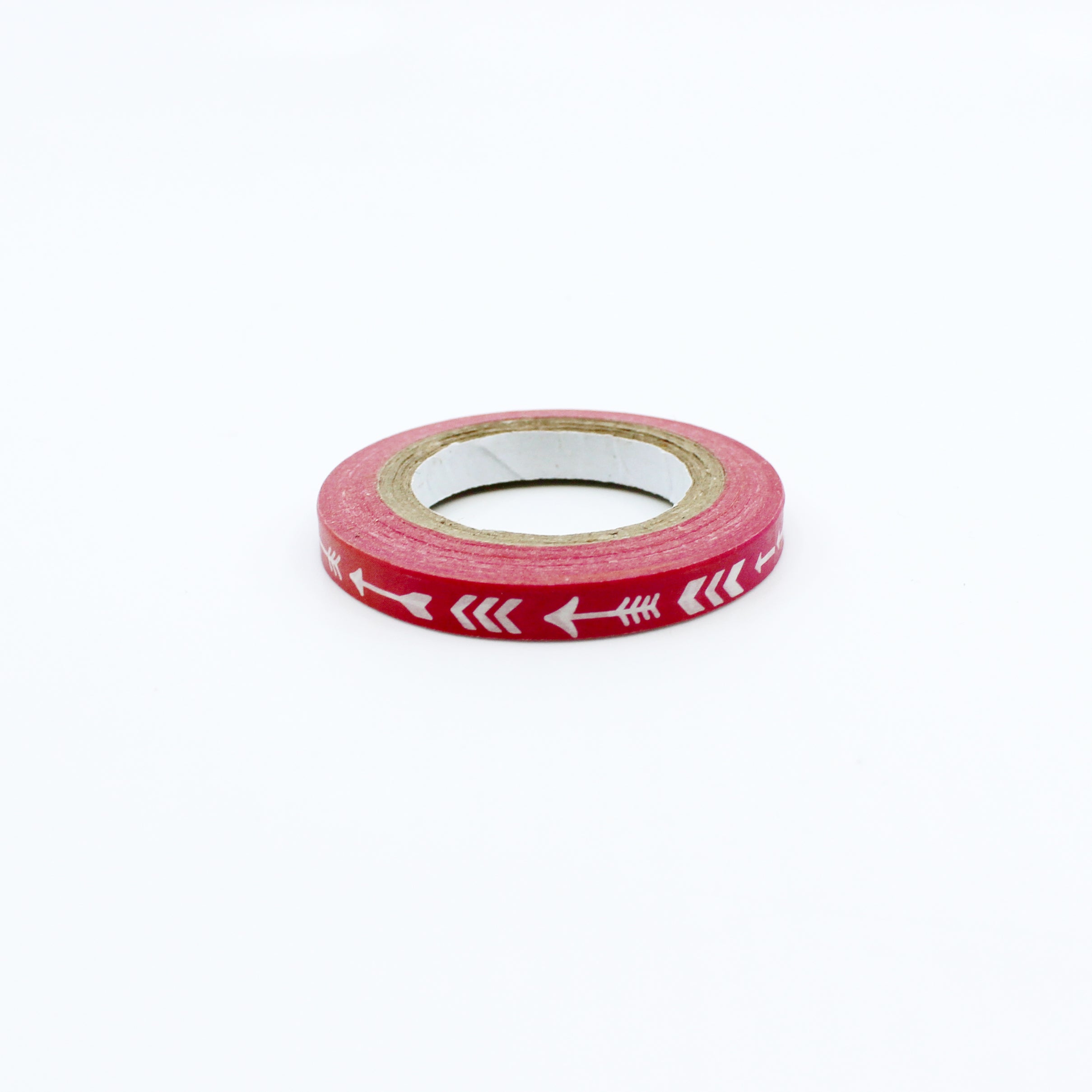 Enhance your crafts with our Narrow Pink Arrow Washi Tape, featuring a sleek and stylish arrow pattern in a vibrant shade of pink. Perfect for adding a contemporary and decorative touch to your projects. This tape is sold at BBB Supplies Craft Shop.