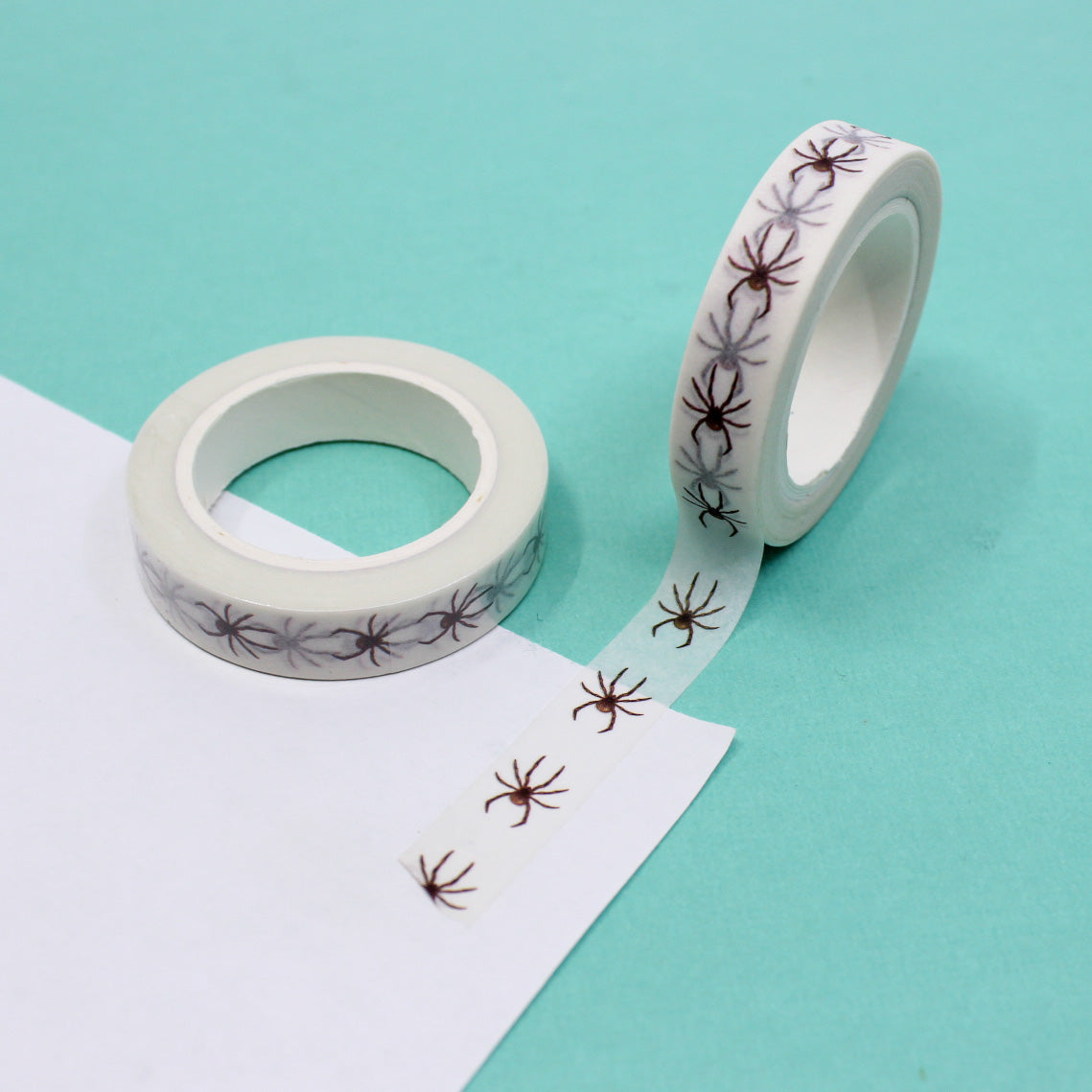 Embrace the spookiness of Halloween with our Spooky Spider Halloween Washi Tape, adorned with creepy spider illustrations. Ideal for adding a thrilling and eerie touch to your projects. This tape is sold at BBB Supplies Craft Shop.