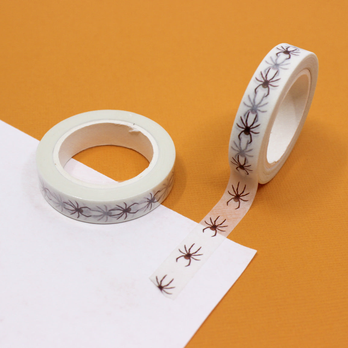 Embrace the spookiness of Halloween with our Spooky Spider Halloween Washi Tape, adorned with creepy spider illustrations. Ideal for adding a thrilling and eerie touch to your projects. This tape is sold at BBB Supplies Craft Shop.