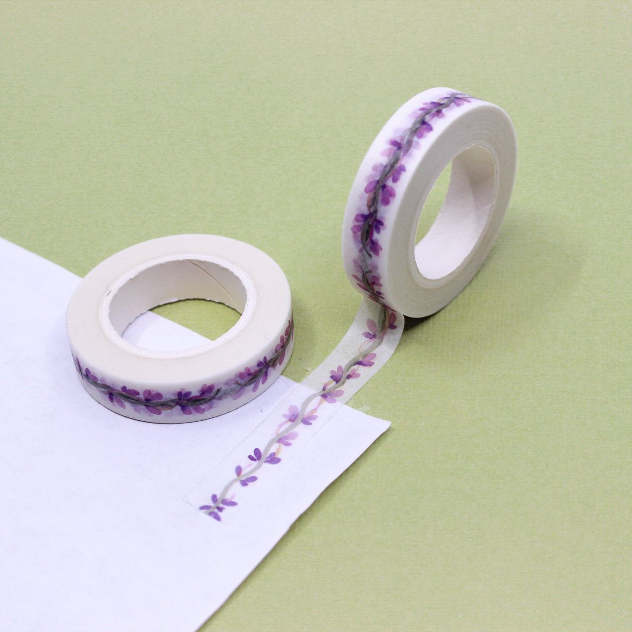 Narrow Purple Floral Washi