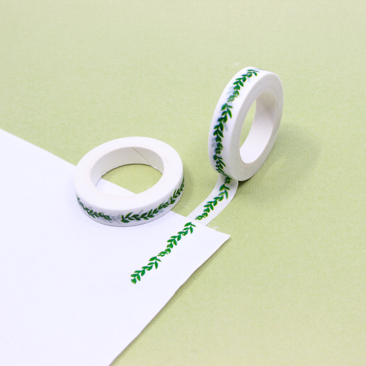 This elegant and beautiful Geen Vine Washi Tape is perfect for plant care and watering schedule Journaling, Wedding events and invites, and as a lovely spring planner spread. This washi tape is from BBB Supplies Craft Shop.