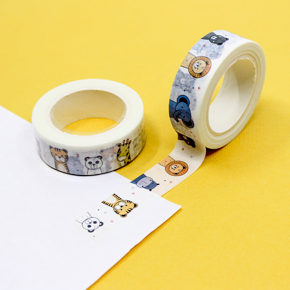 Experience the whimsy of our Playful Nursery Animals Washi Tape, featuring charming animal illustrations. Perfect for adding a playful touch to your projects. This tape is sold at BBB Supplies Craft Shop.