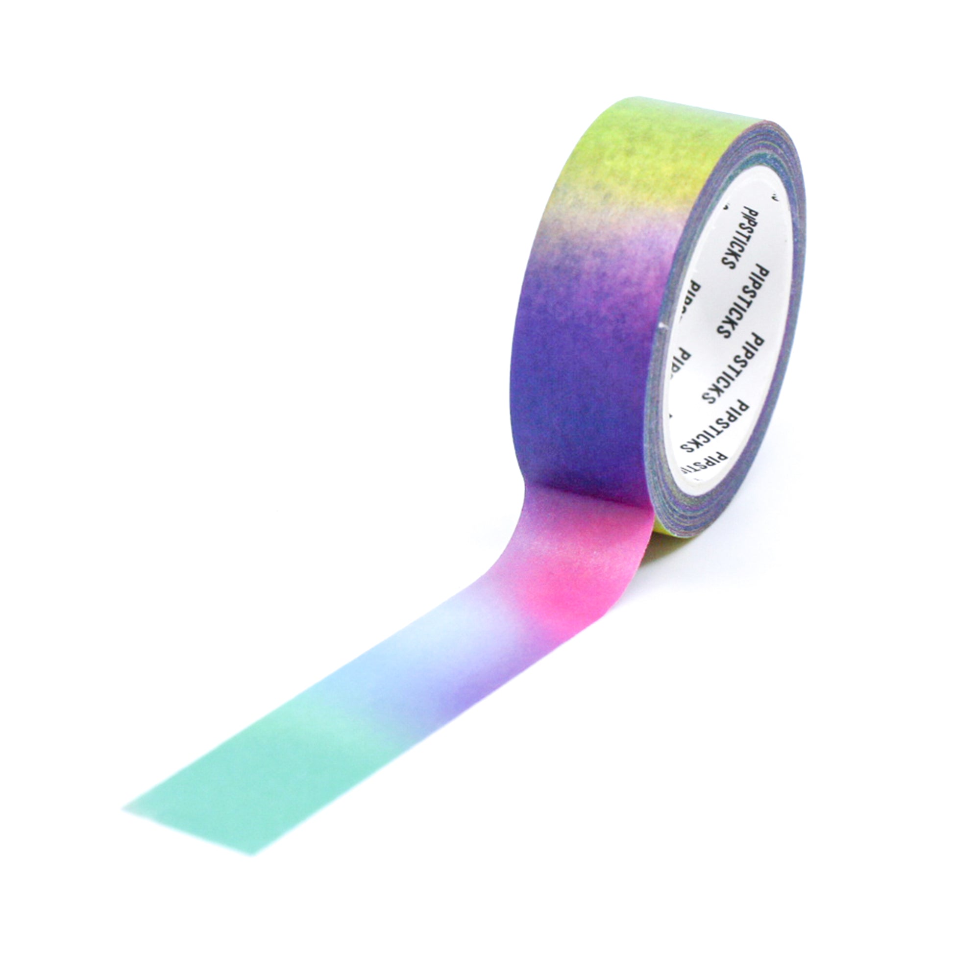 Brighten up your projects with our Ombre Rainbow Watercolor Washi Tape, featuring a vibrant and smoothly blended ombre rainbow design. Ideal for adding a splash of color and creativity to your crafts. This tape is from pipsticks and sold at BBB Supplies Craft Shop.