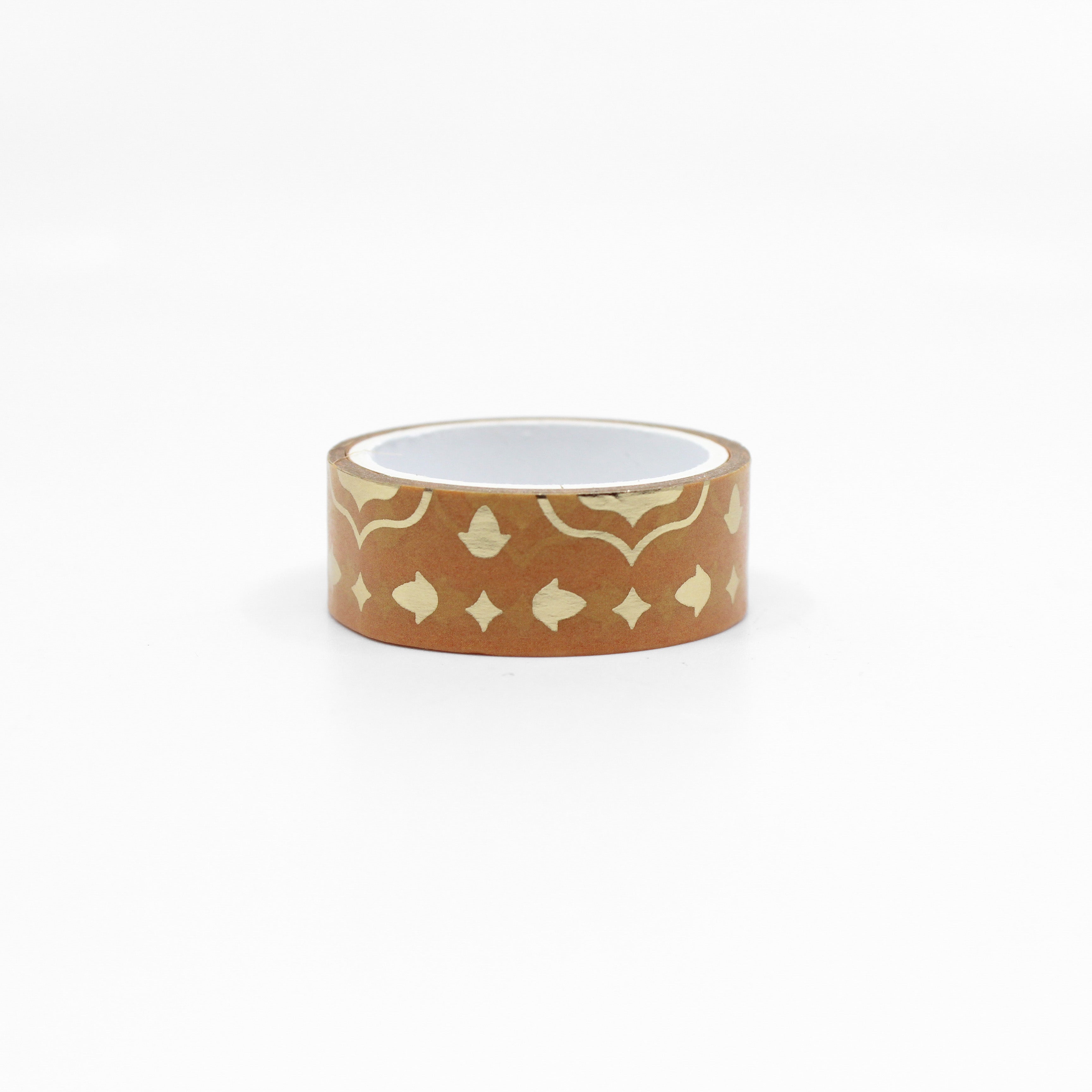 Add a touch of spirituality and elegance to your crafts with our Orange Gold Foil Hamsa Hand Washi Tape. Featuring a beautifully detailed Hamsa Hand design in vibrant orange with shimmering gold foil accents, perfect for a stylish and meaningful accent. This tape is sold at BBB Supplies Craft Shop.