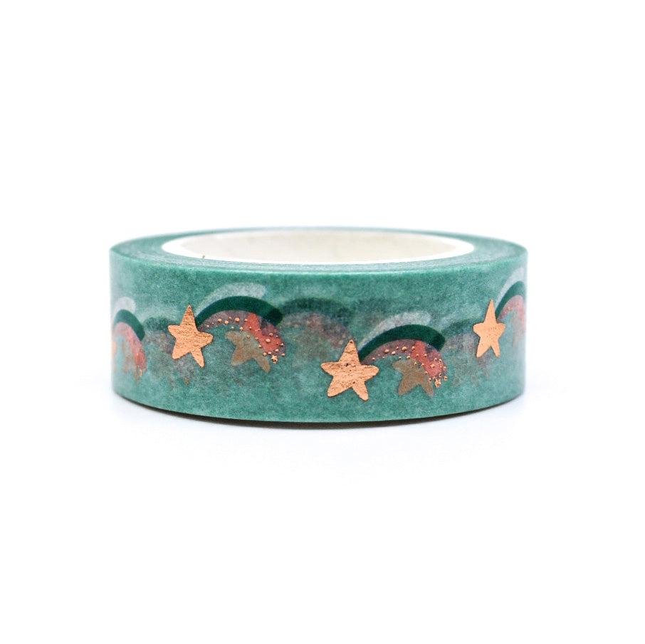 Illuminate your projects with a celestial touch using this pastel shooting star comet washi tape. Ideal for adding a whimsical and dreamy accent to your journals, scrapbooks, and crafts. This tape is sold at BBB Supplies craft Shop.