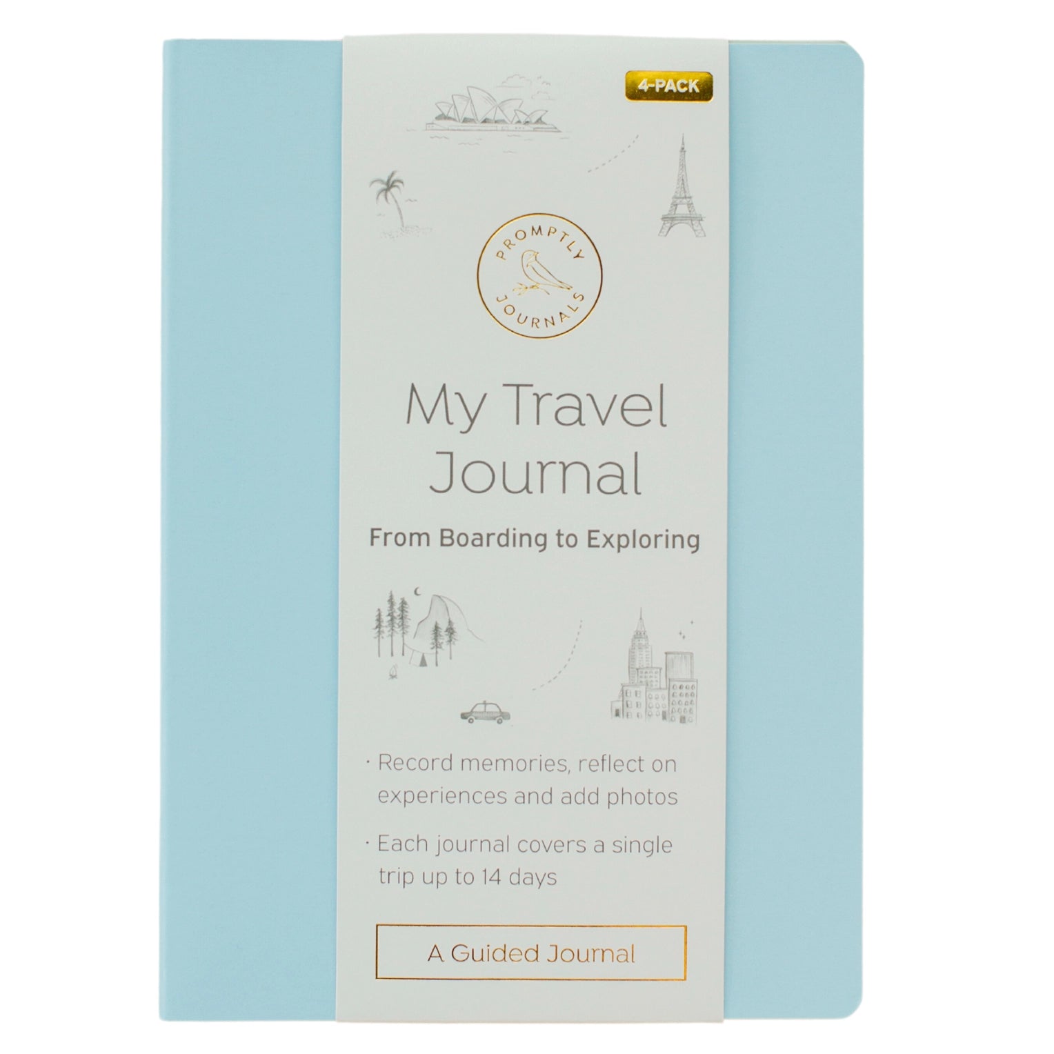 These pastel mini travel journals are perfect to fit in your pocket and document the best parts of your trip, with prompts along the way! This journal is from promptly and sold at BBB Supplies Craft Shop.