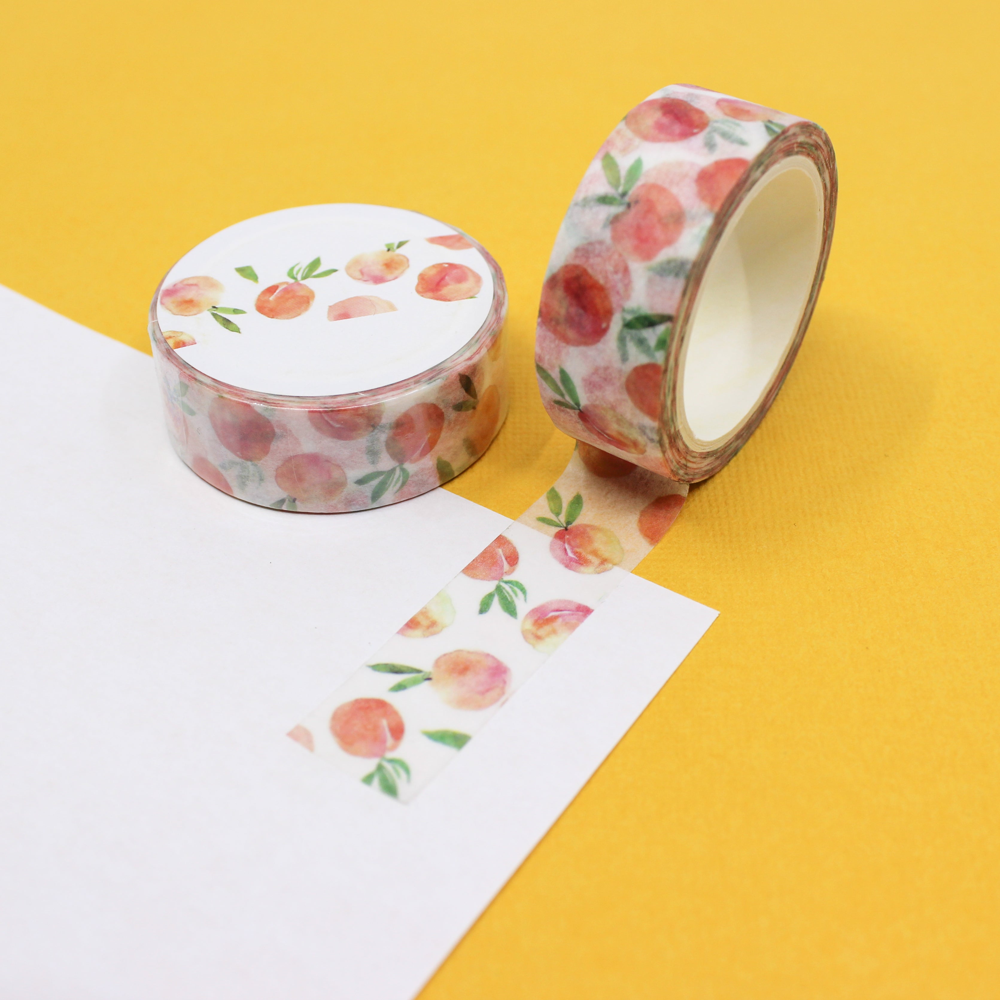 Add a burst of freshness to your crafts with our peach fruit washi tape, featuring delightful illustrations of various fruits, perfect for adding a vibrant and juicy touch to your projects. This tape is sold at BBB Supplies Craft Shop.