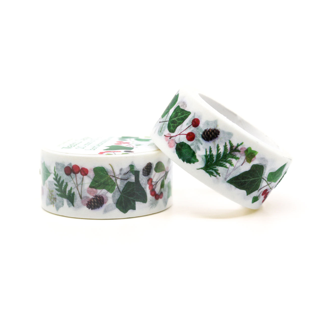 Botanical ivy vines with berries decorative washi tape for stationery.