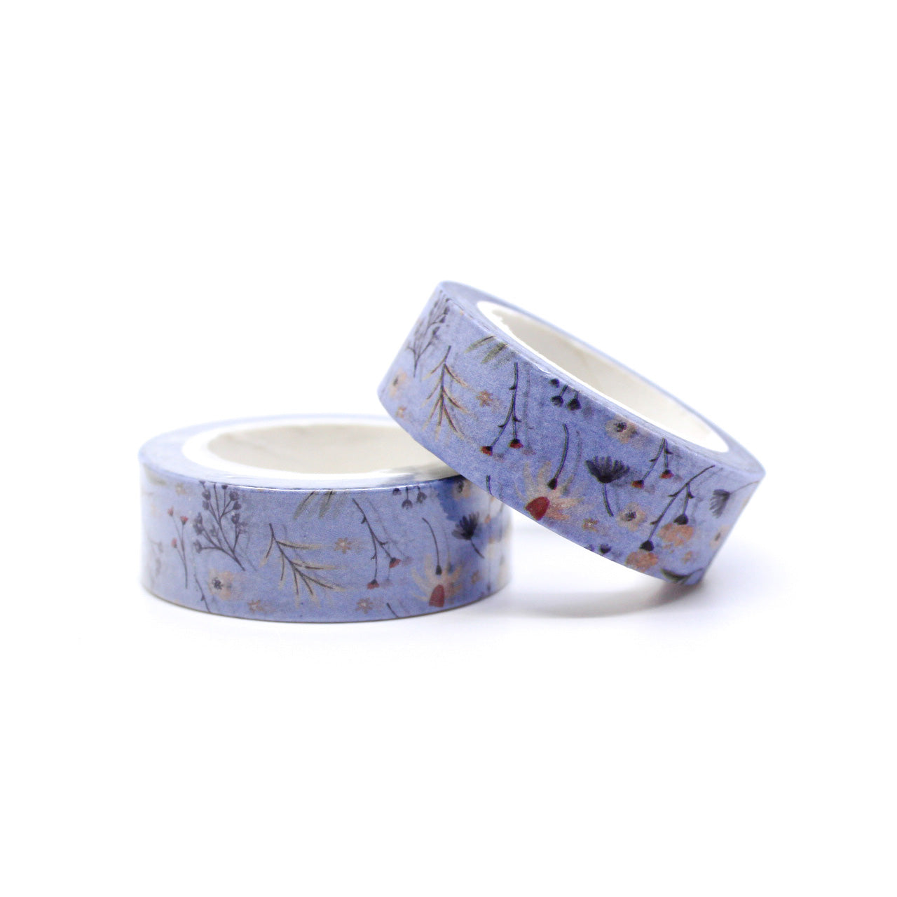 Add a touch of delicate charm to your crafts with this periwinkle blue wild flowers washi tape. Perfect for bringing a floral flourish to your journals, scrapbooks, and more. This tape is sold at BBB Supplies Craft Shop.