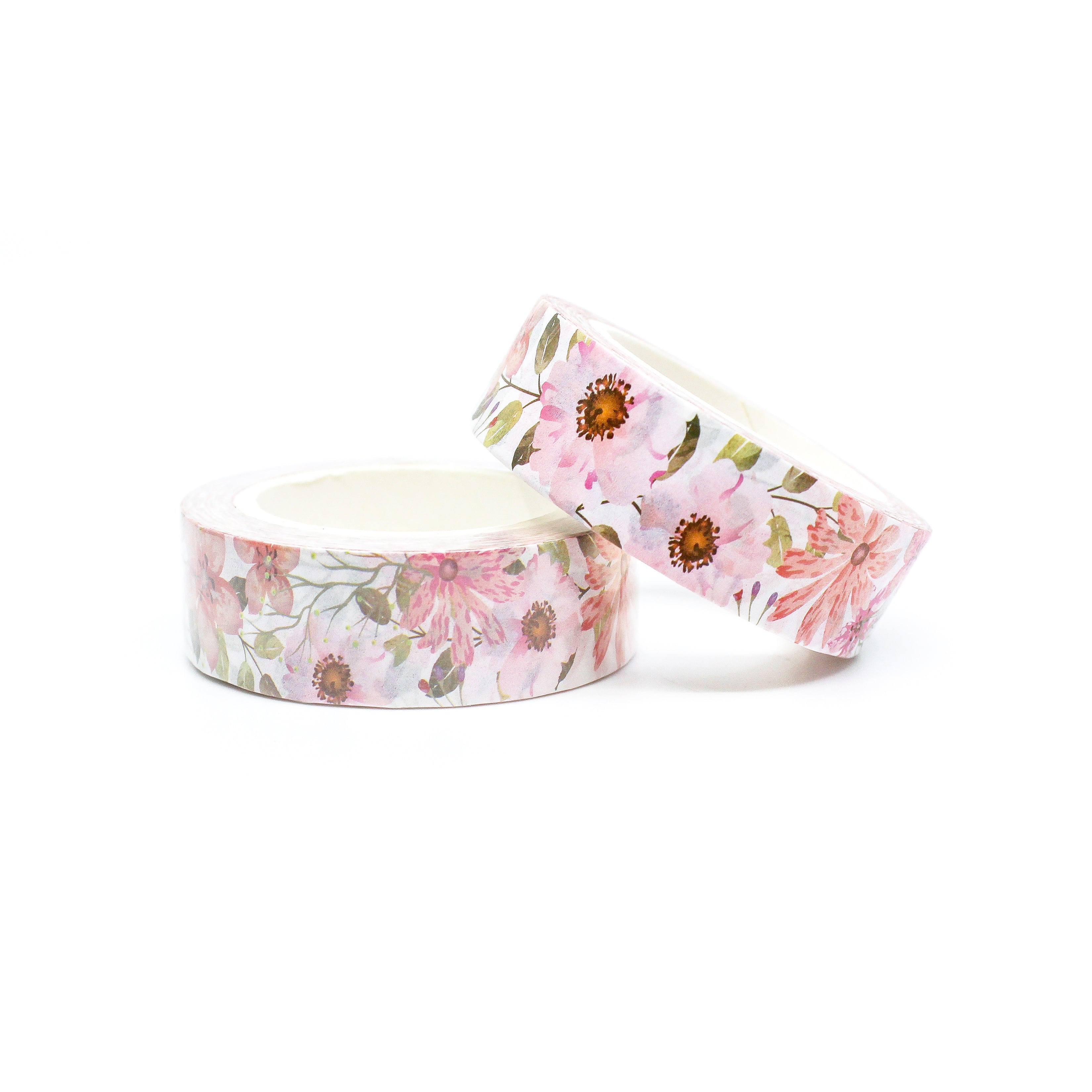 Elevate your projects with our captivating pink floral washi tape, showcasing charming flower motifs that bring a sense of freshness and vibrancy to your crafts. This tape is sold at BBB Supplies Craft Shop.