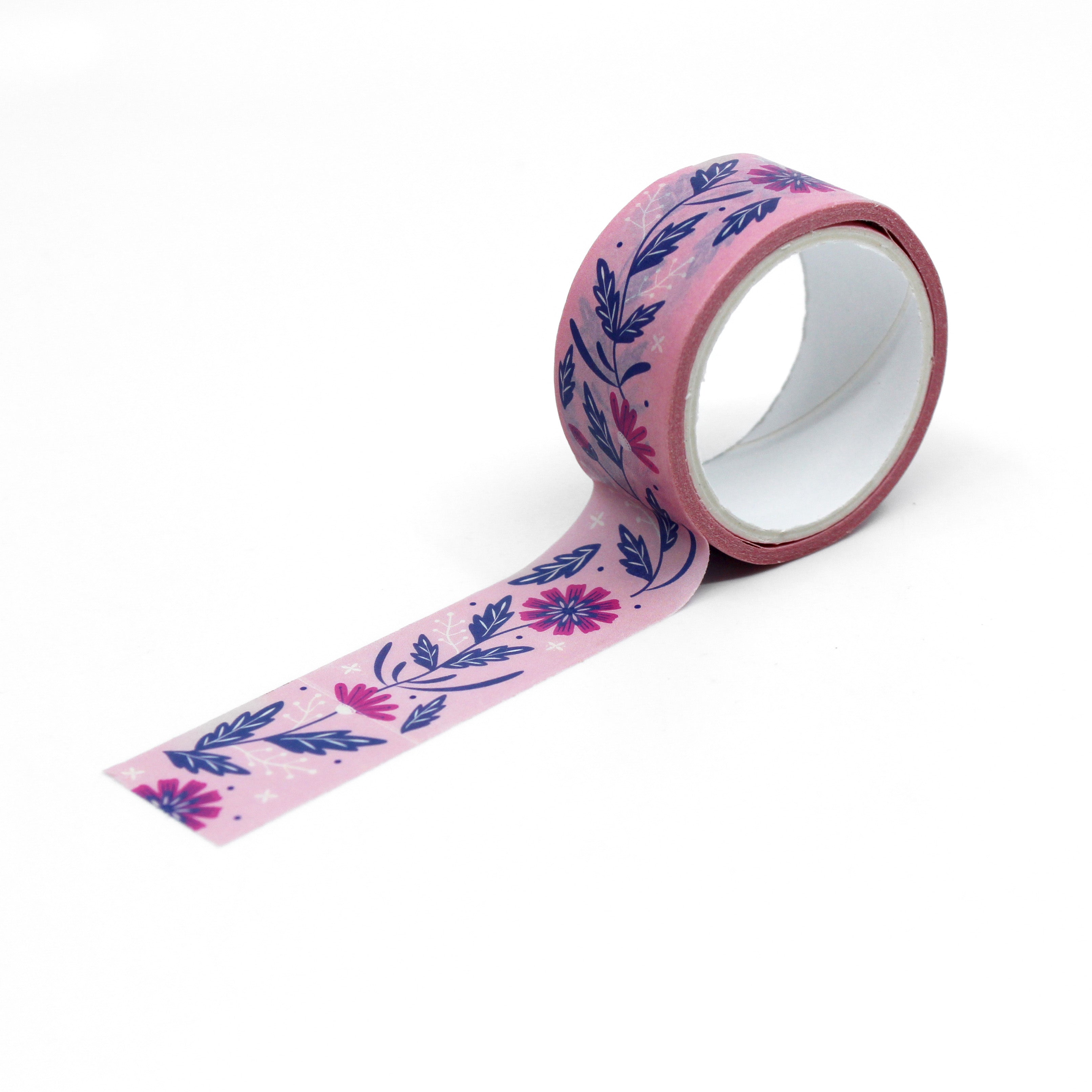 Enhance your crafts with our Pink & Blue Floral Washi Tape, featuring a delicate floral pattern in a lovely blend of pink and blue hues. Ideal for adding a touch of floral elegance to your projects. This tape is sold at BBB Supplies Craft Shop.